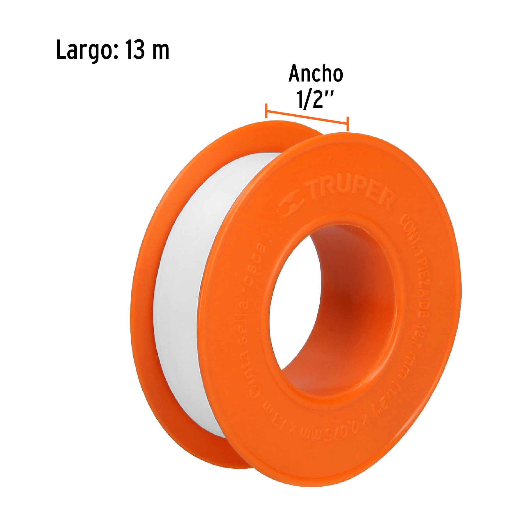 Cinta sella roscas 1/2" x 13m, uso general, TRUPER