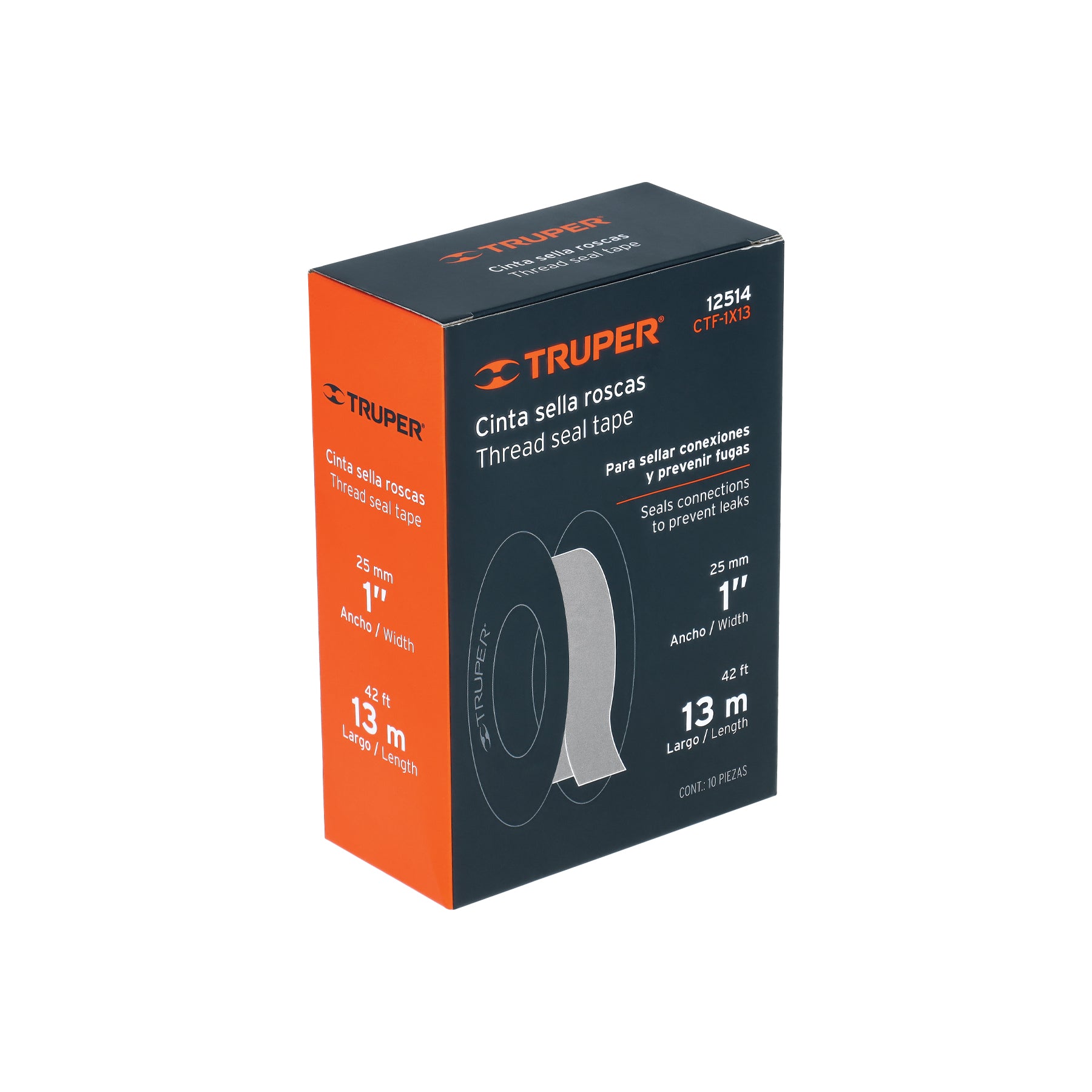 Cinta sella roscas 1" x 13m, uso general, TRUPER