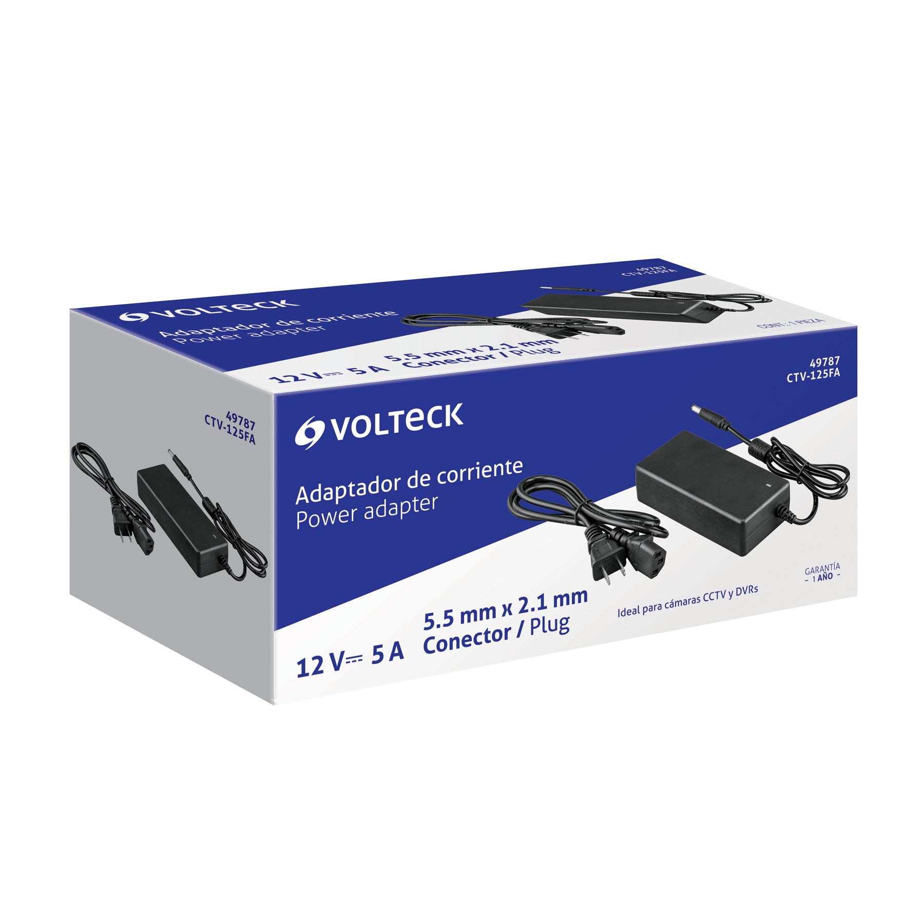 Fuente de Alimentación 12V 5A para CCTV, VOLTECK