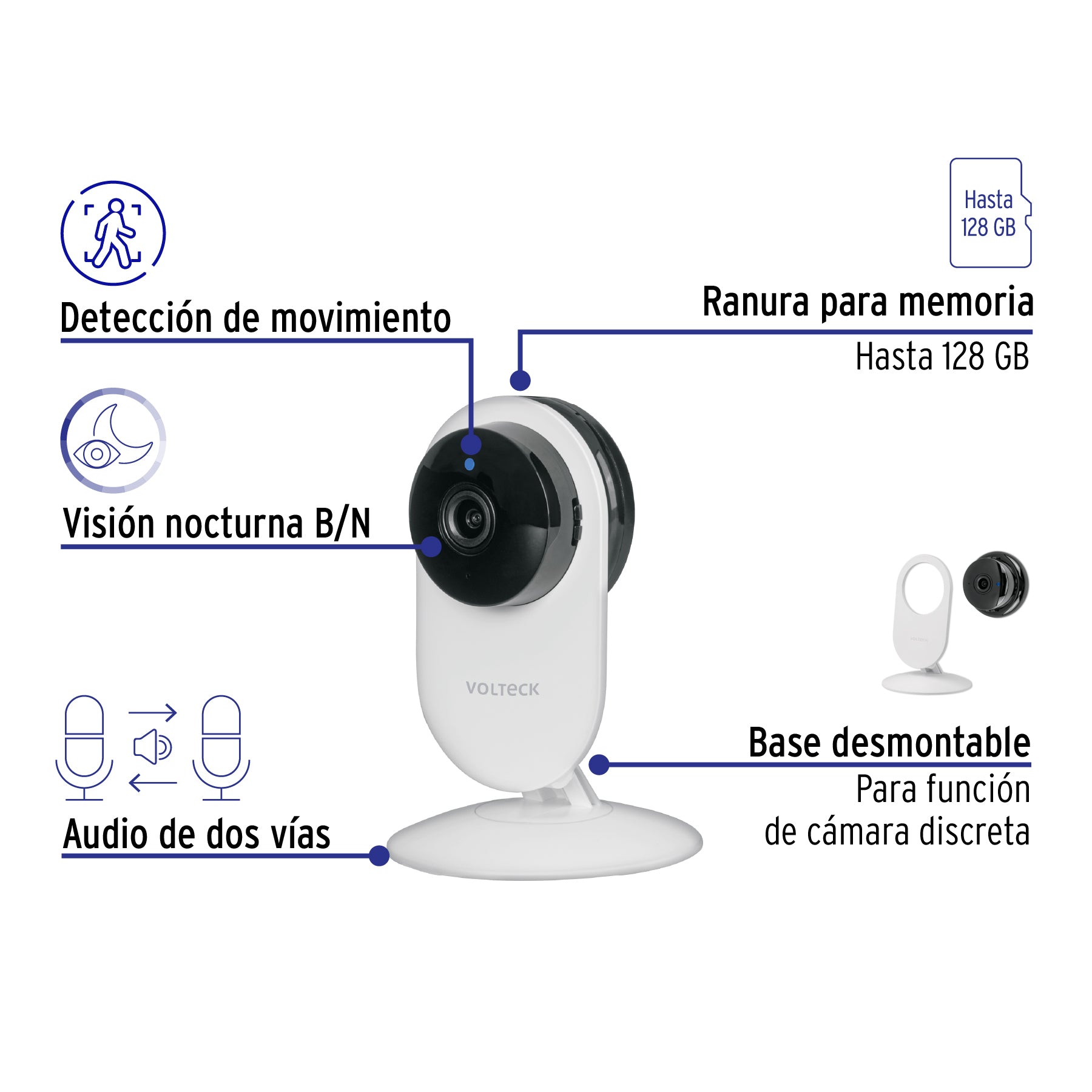 Cámara WiFi Fija 2MP, VOLTECK