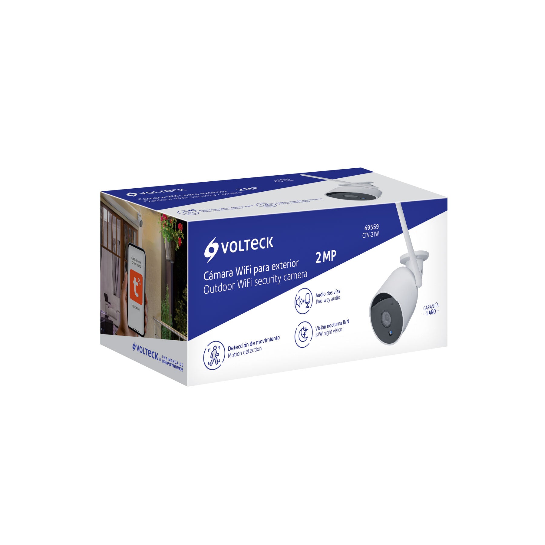 Cámara WiFi Tipo Bala 2MP, VOLTECK