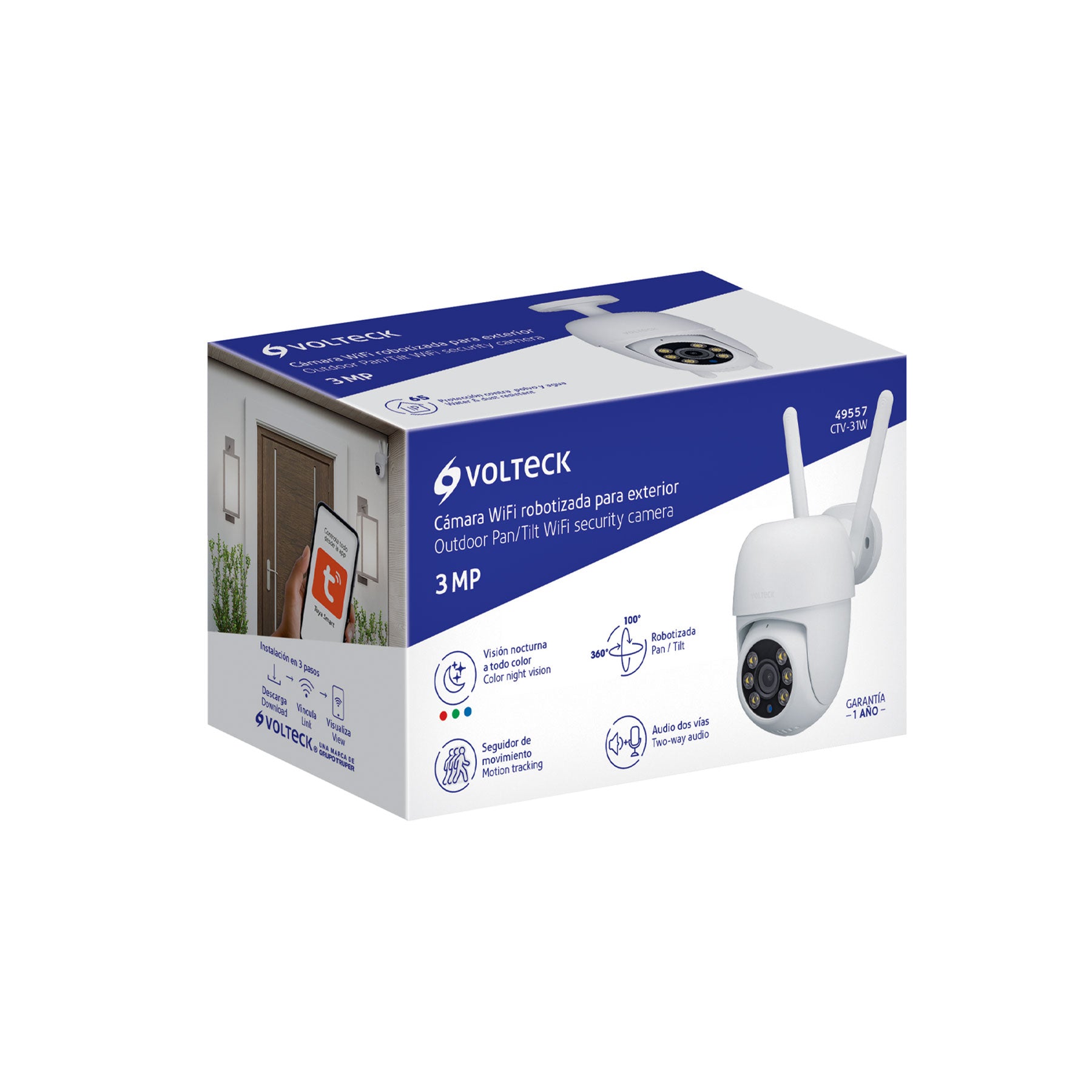 Cámara WiFi Robotizada Tipo Domo 3MP, VOLTECK