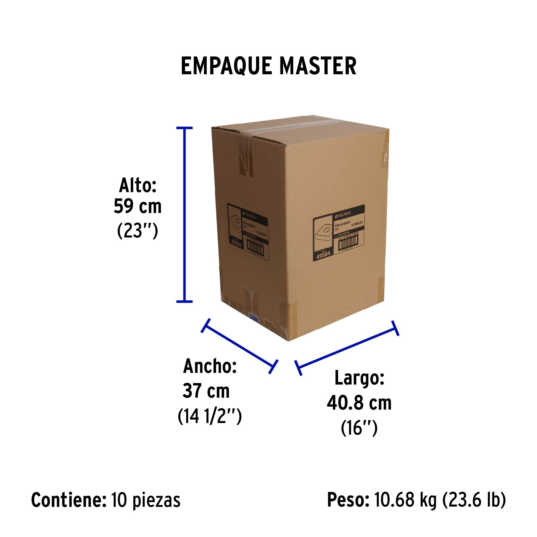 Video grabador DVR de 4 canales, 5MP, VOLTECK - Empaque