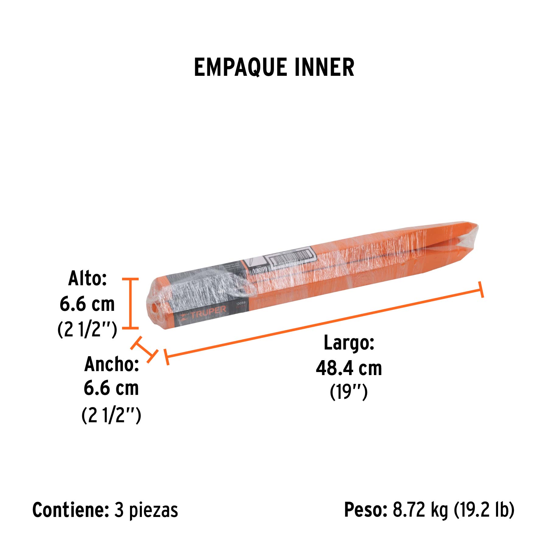 Cuña para concreto de 1-1/4", TRUPER - Empaque