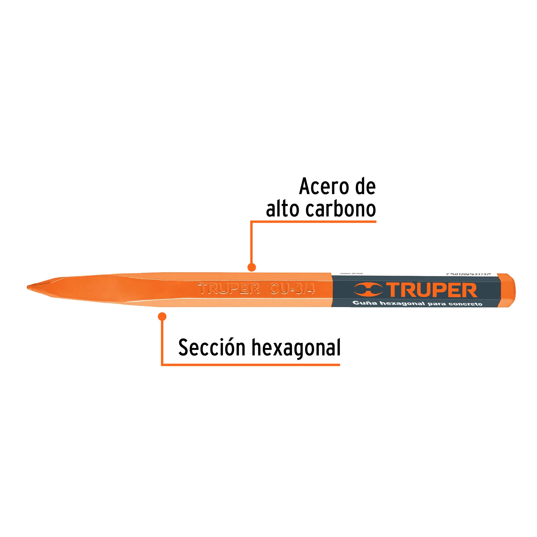 Cuña para concreto de 3/4", TRUPER