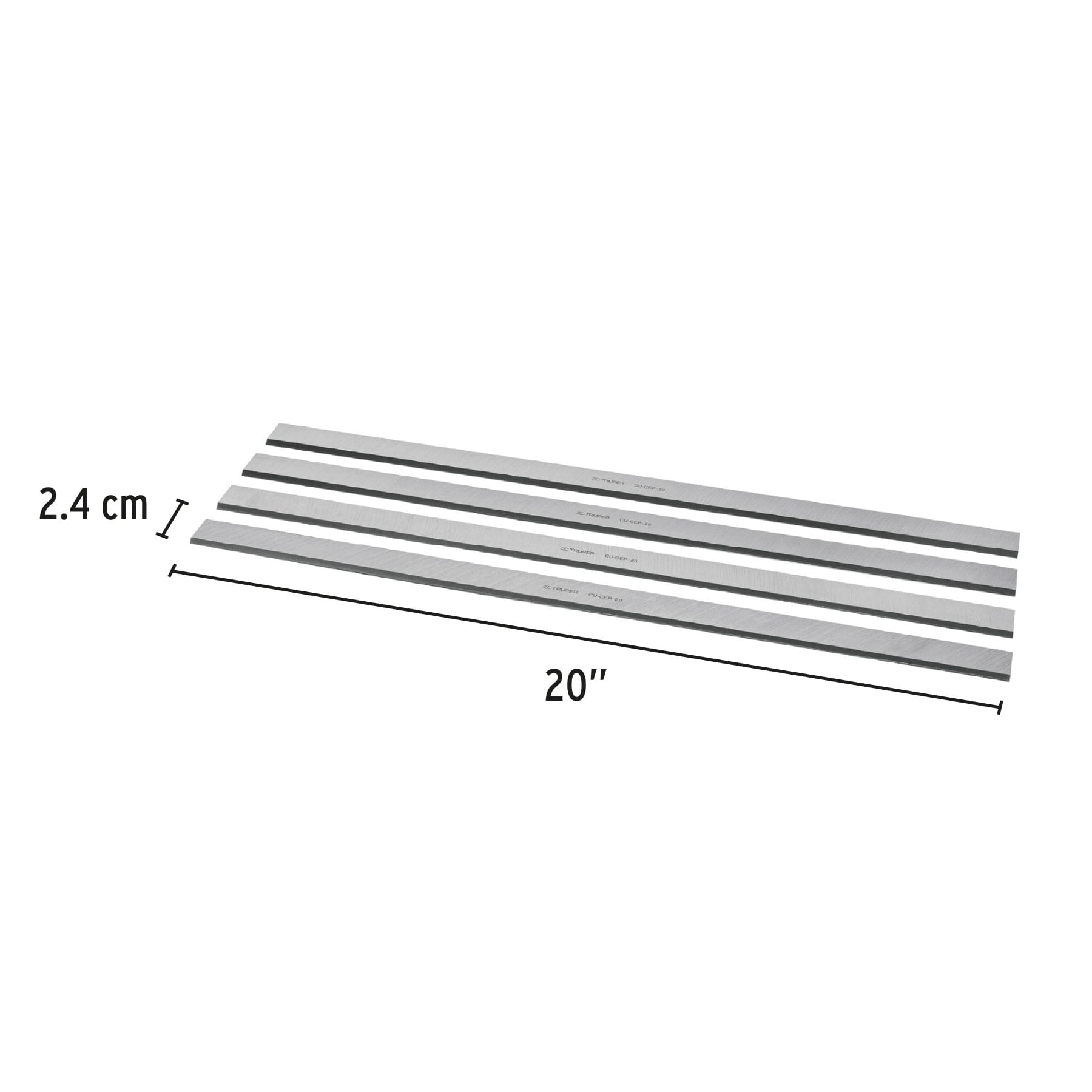 Caja con 4 cuchillas HSS para cepillo de piso CEP-20, TRUPER