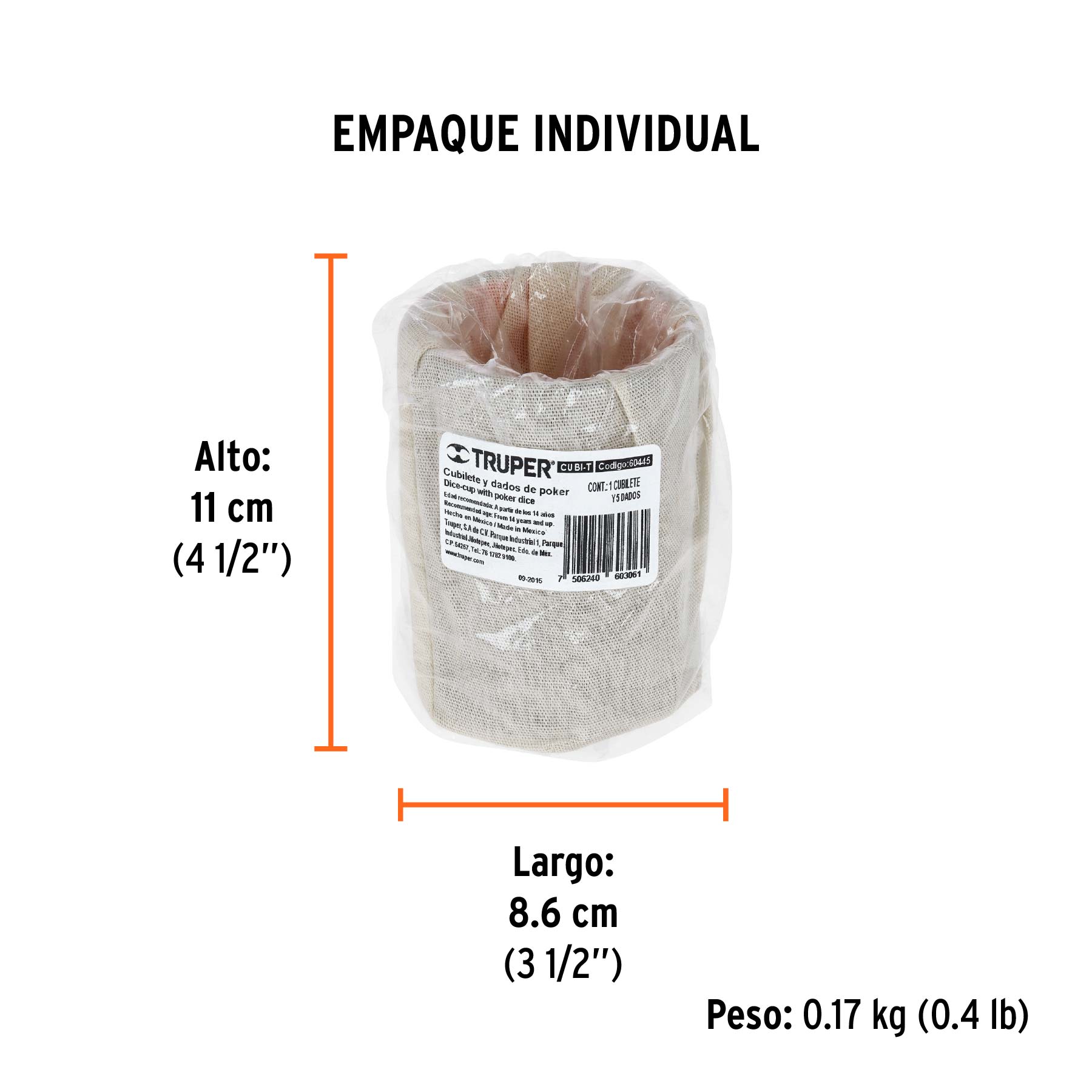 Cubilete TRUPER - Empaque