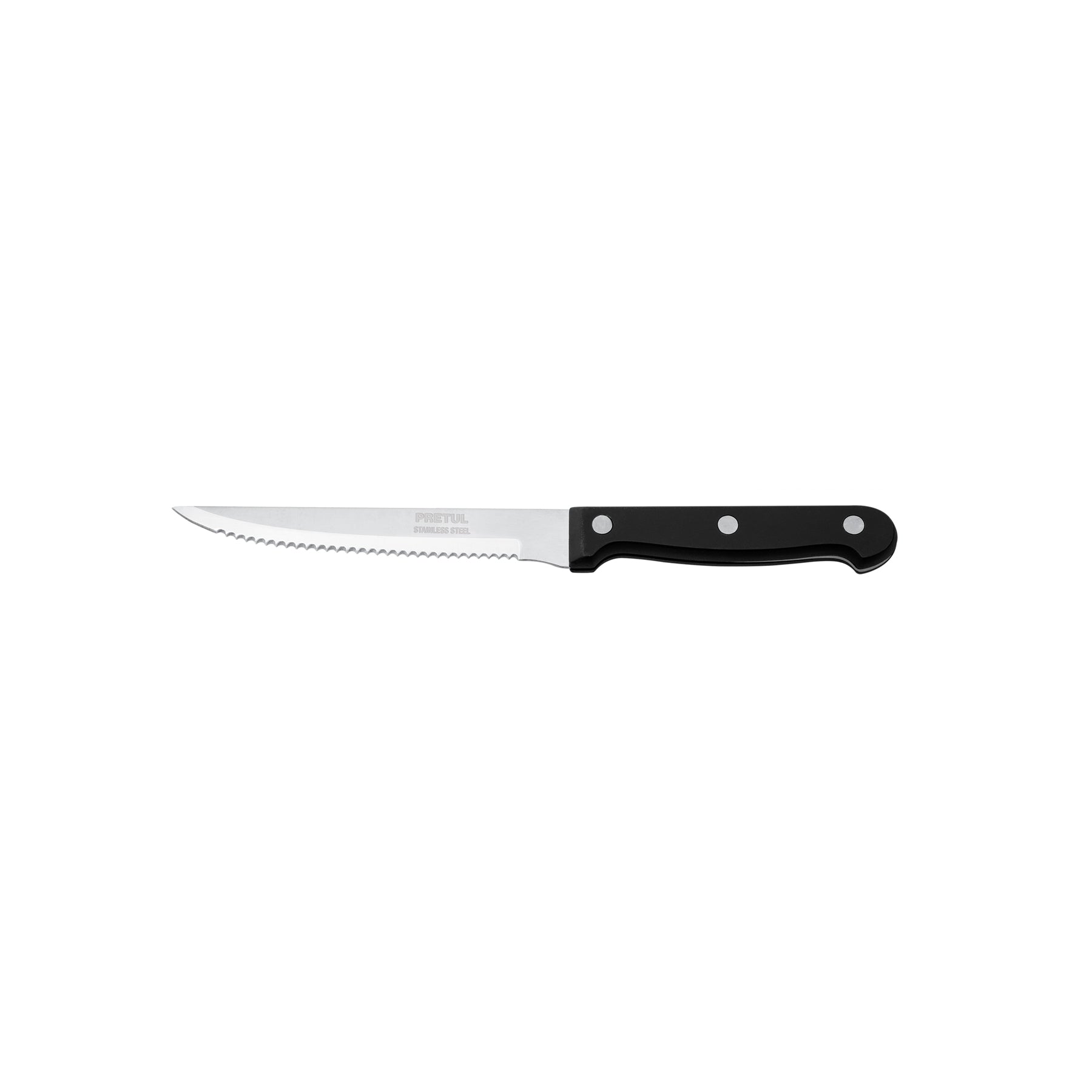 Cuchillo con sierra para asado 5" mango de plástico, PRETUL