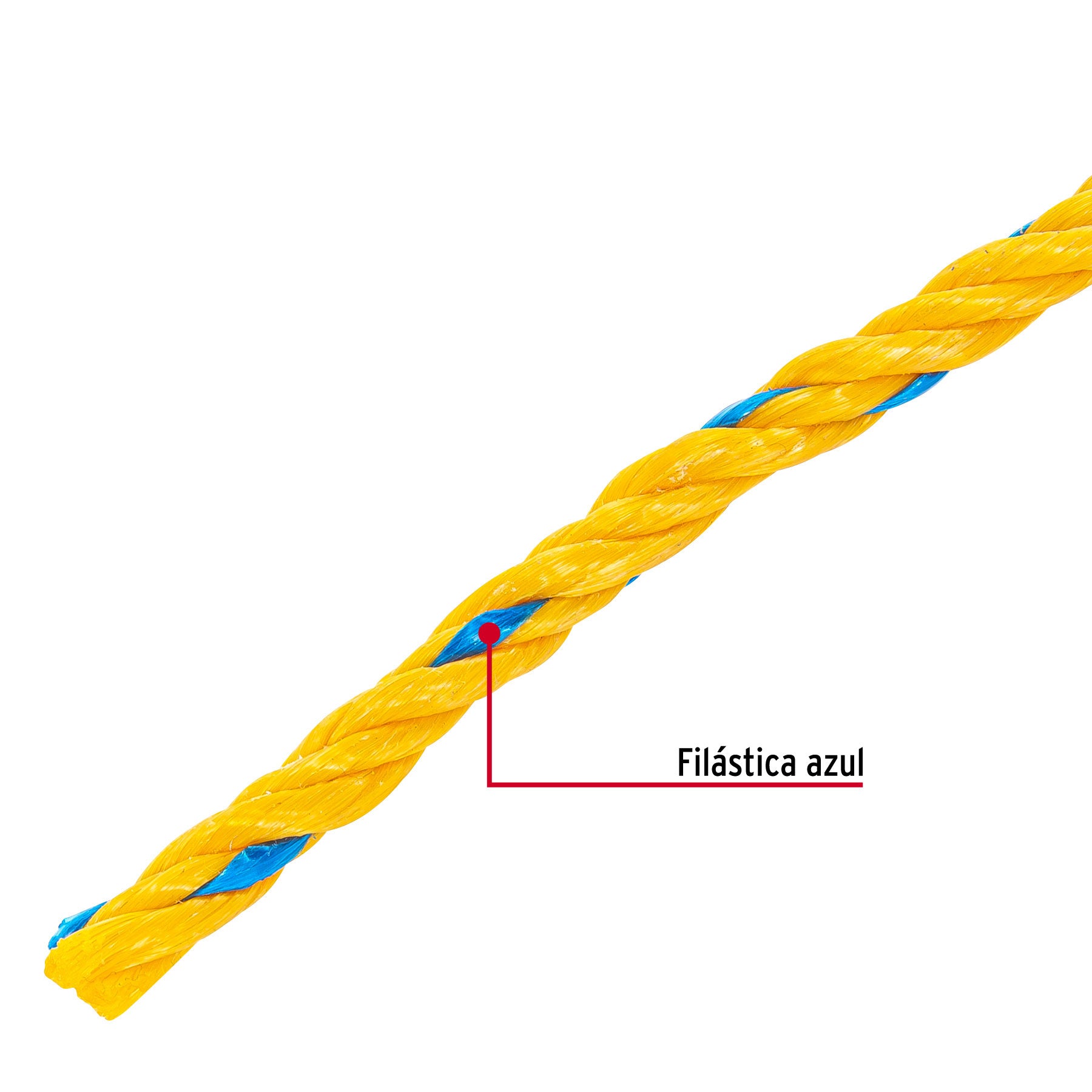 Kilo de cuerda amarilla de polipropileno 6mm, carrete 20kg