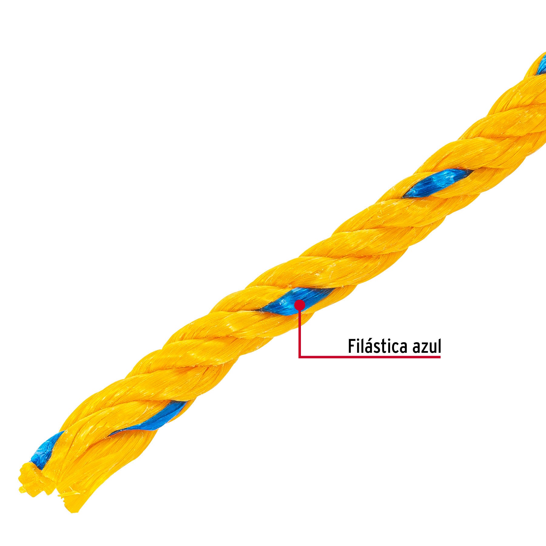 Metro de cuerda amarilla de polipropileno 8 mm, rollo 32m