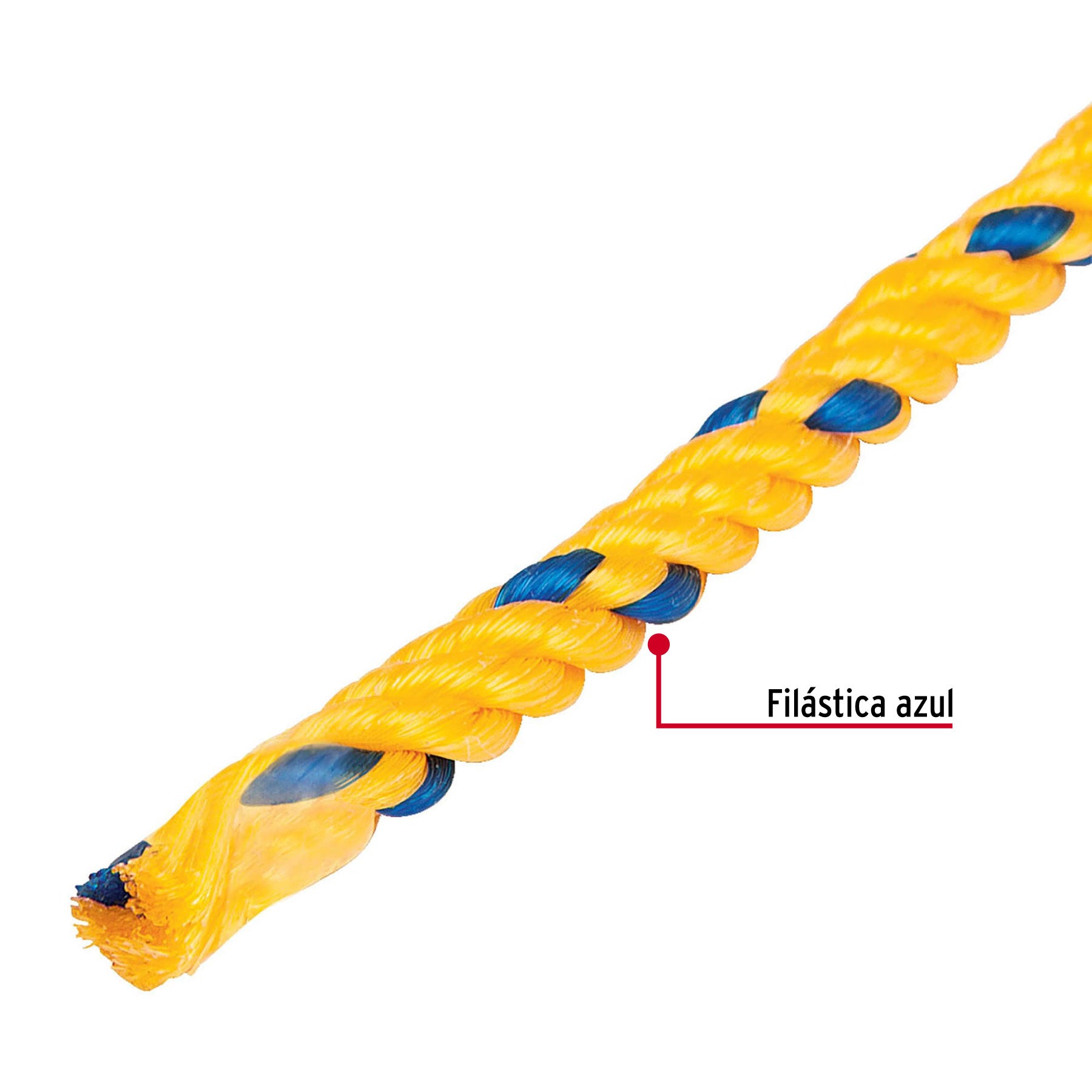 Kilo de cuerda amarilla de polipropileno 8mm, carrete 20kg