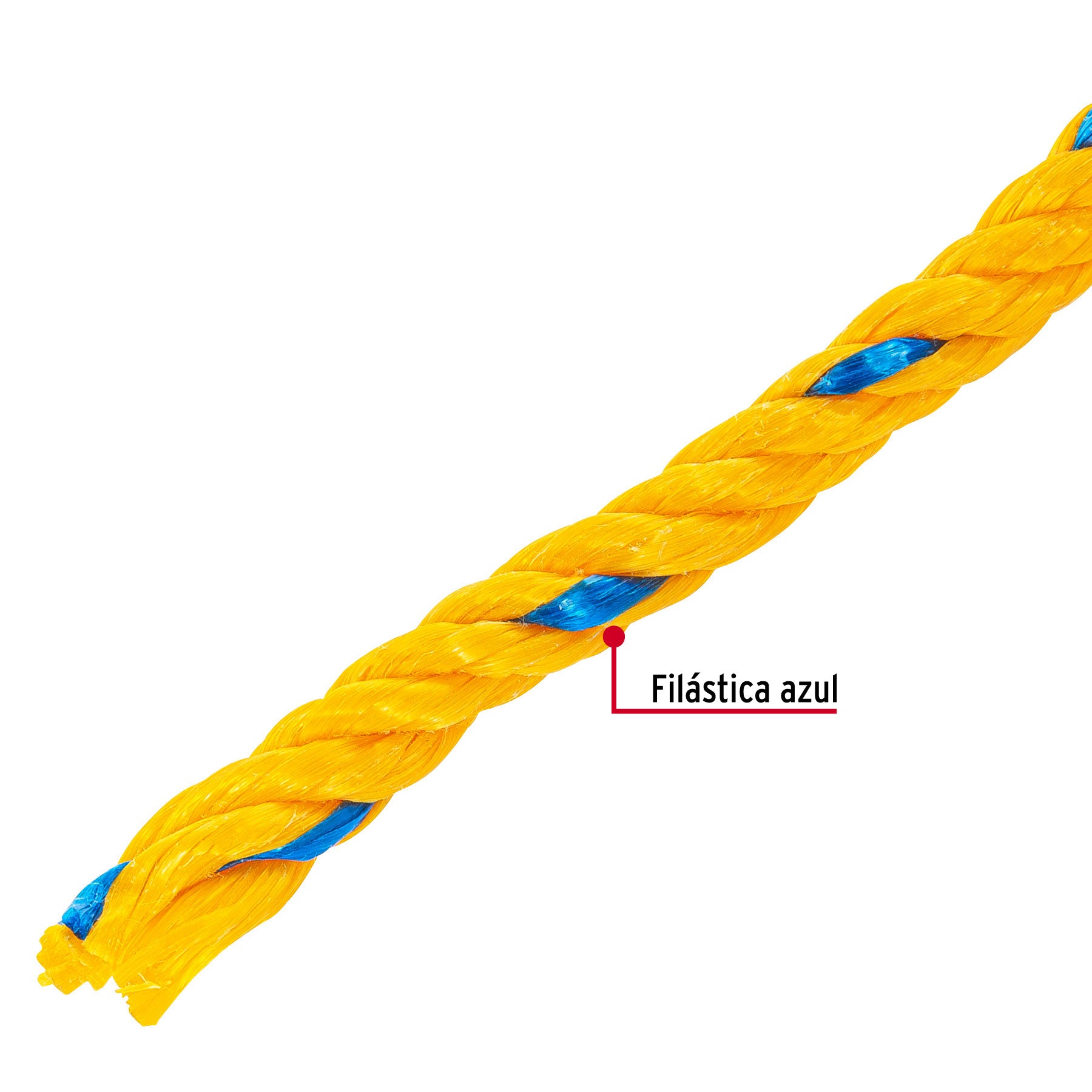 Madeja de cuerda amarilla de polipropileno 10mm, 8m, FIERO