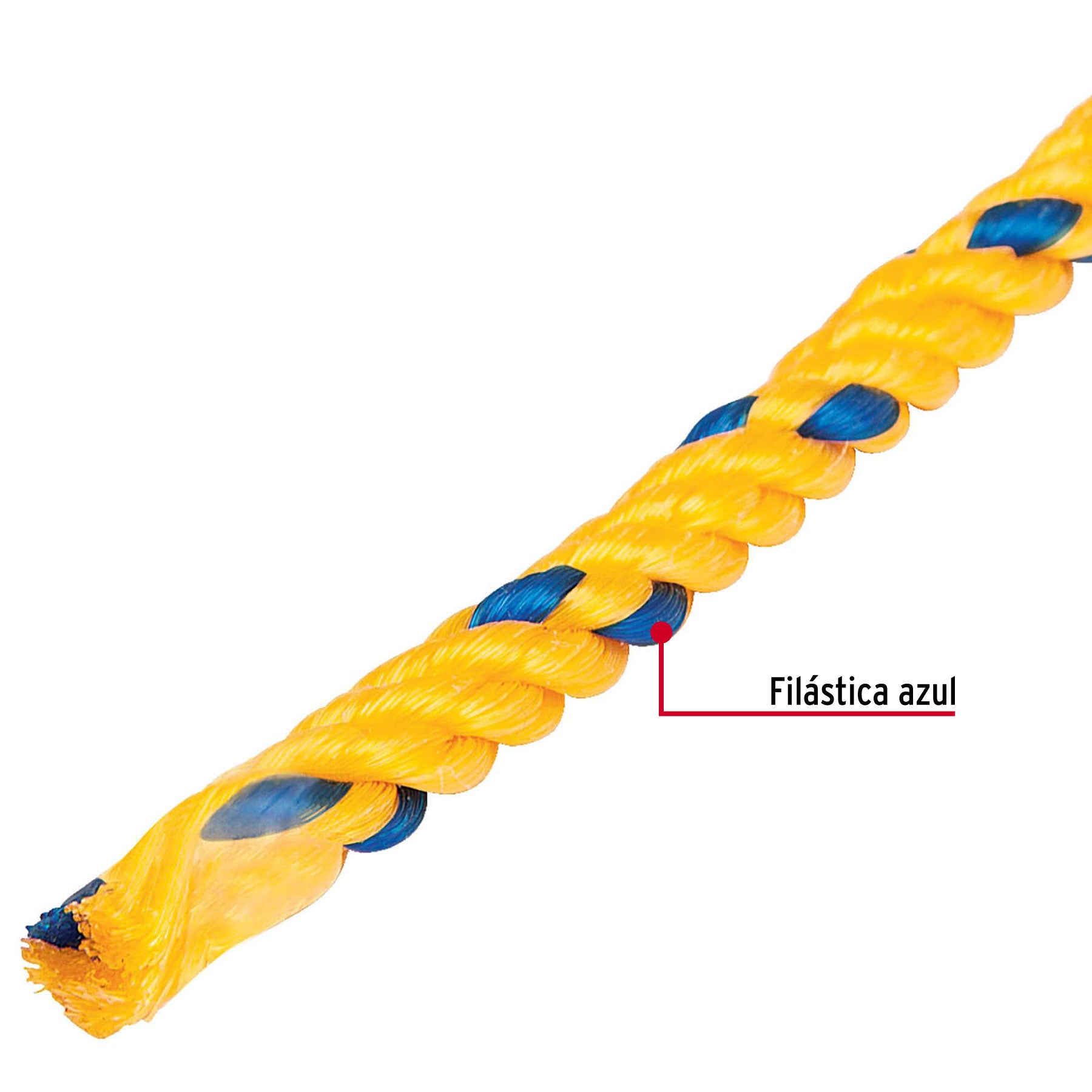 Kilo de cuerda amarilla de polipropileno 10mm, carrete 20kg