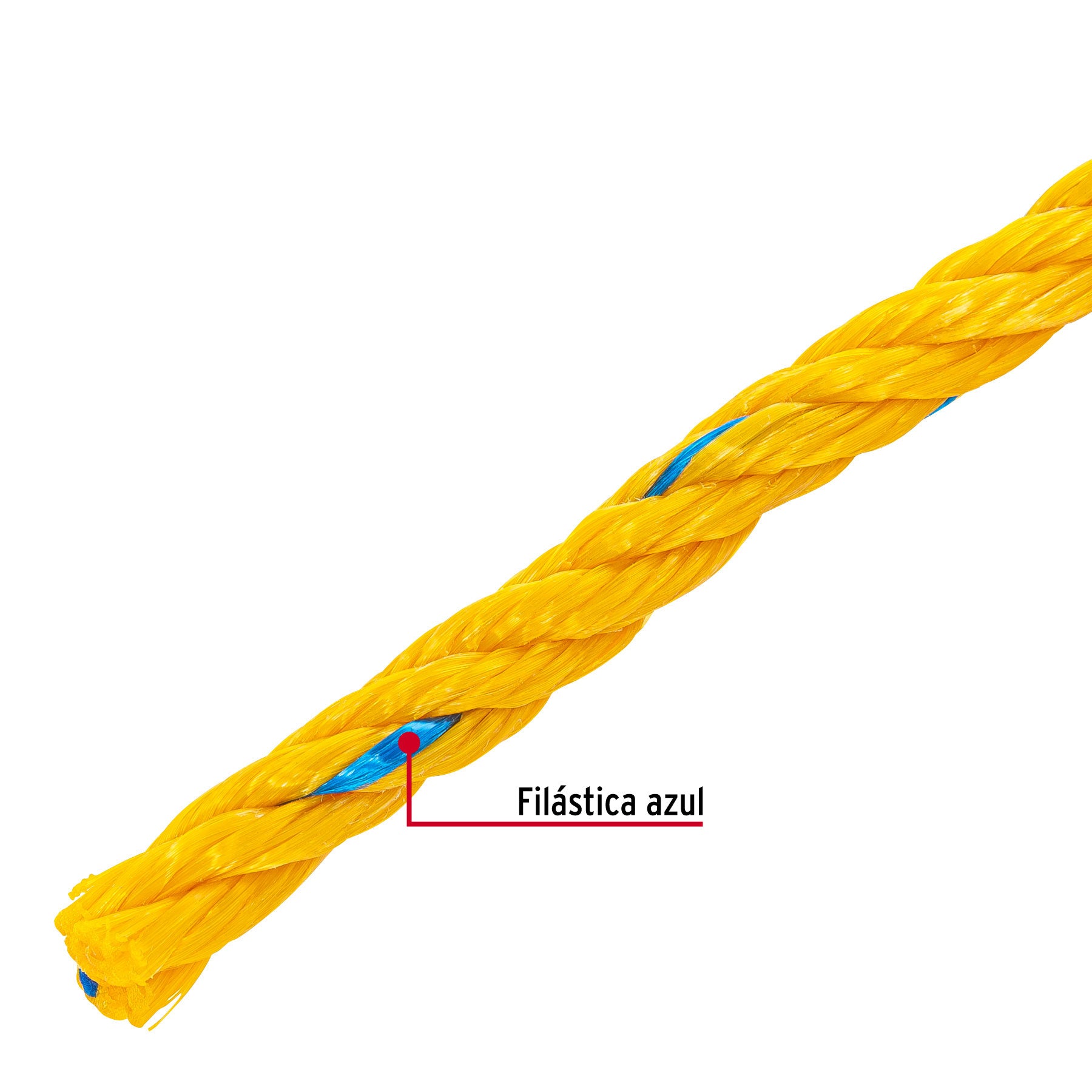 Kilo de cuerda amarilla de polipropileno 11mm, carrete 20kg