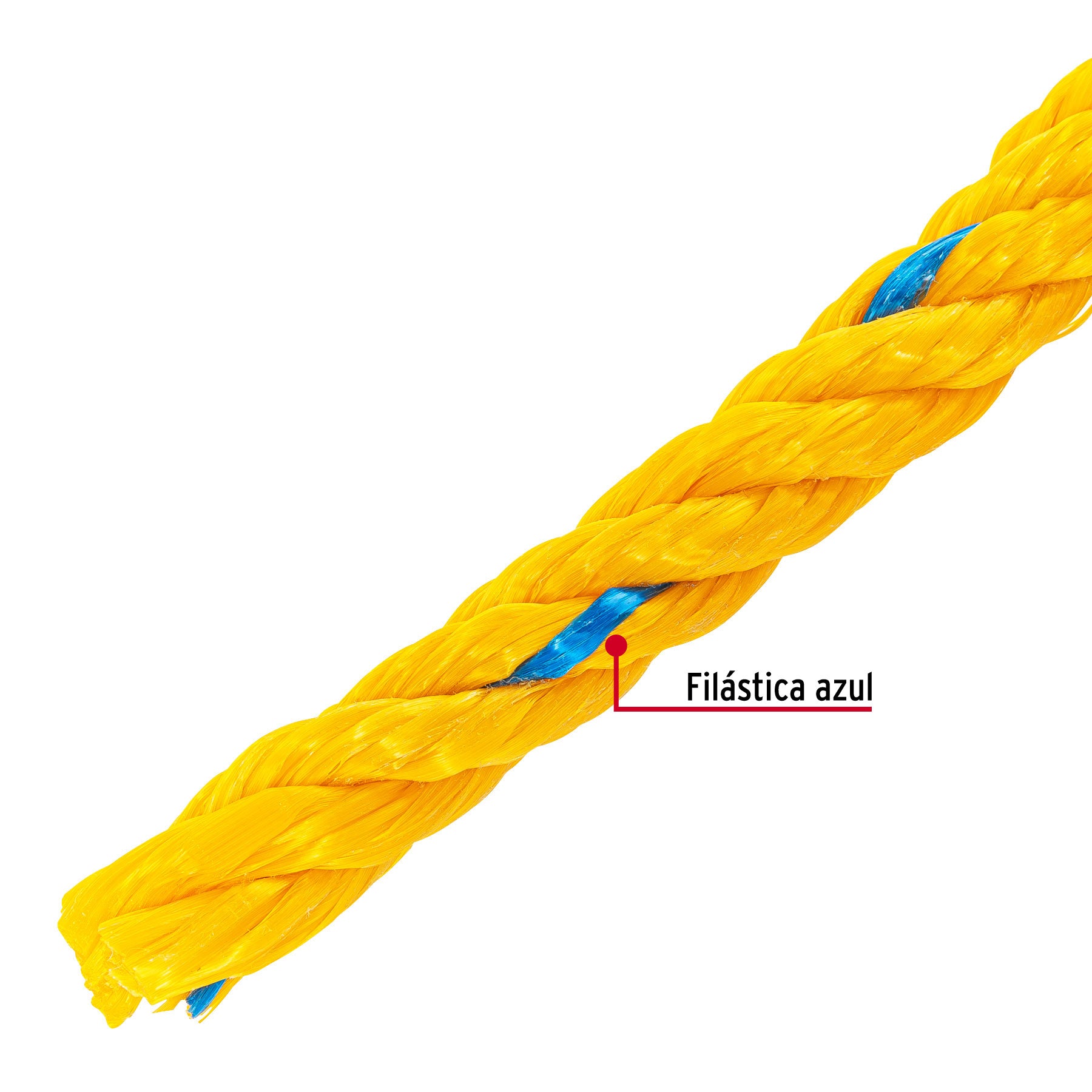 Metro de cuerda amarilla de polipropileno 13 mm, rollo 13m