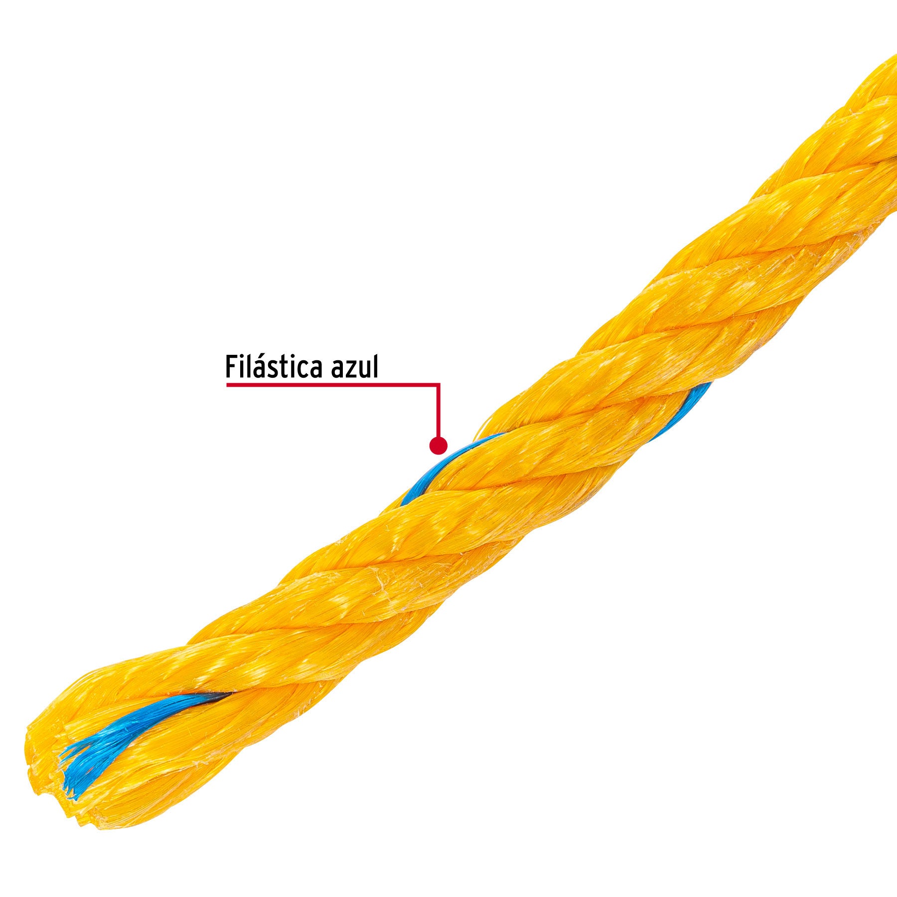Kilo de cuerda amarilla de polipropileno 13mm, carrete 30kg