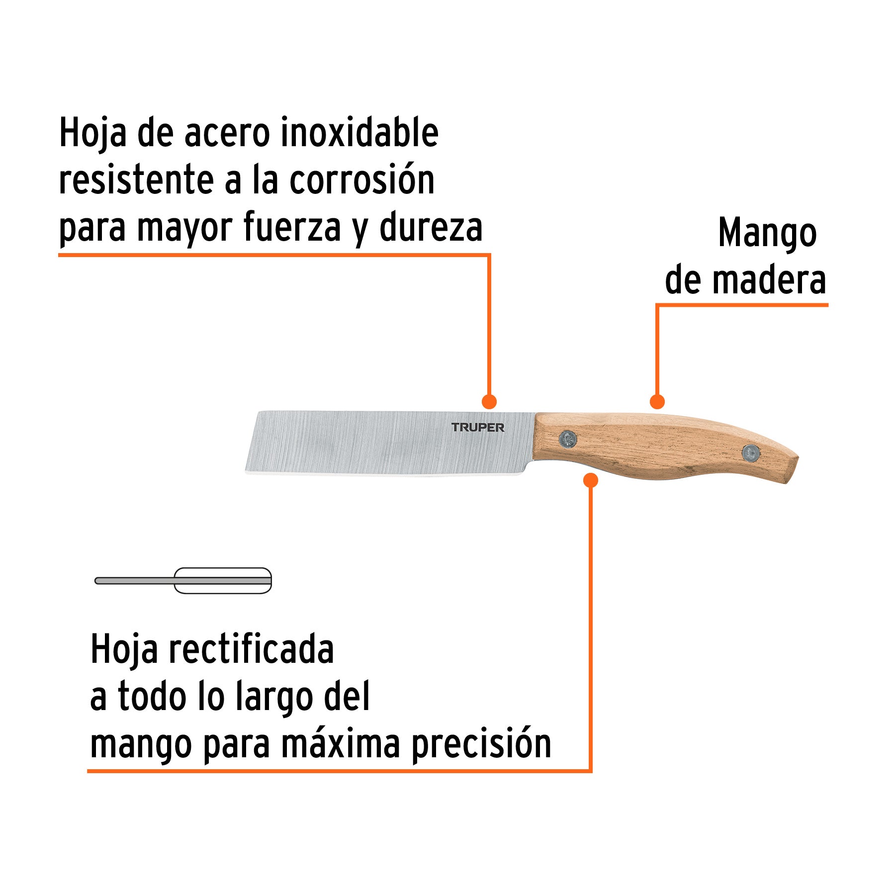 Cuchillo 7-1/2" para electricista, TRUPER