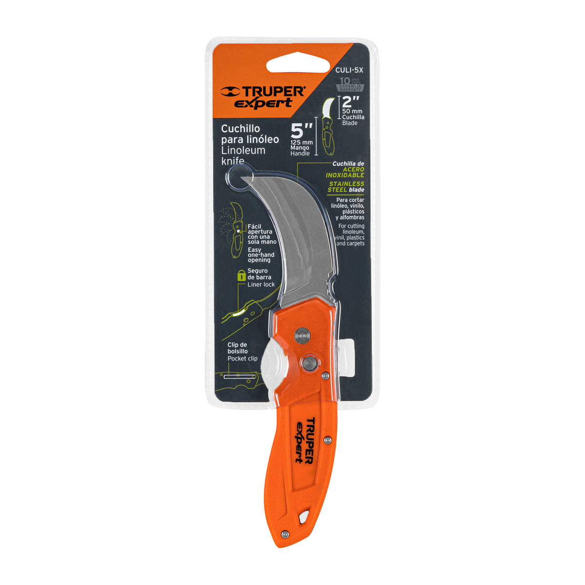 Cuchillo abatible 7" para linóleo con mango de nylon, EXPERT