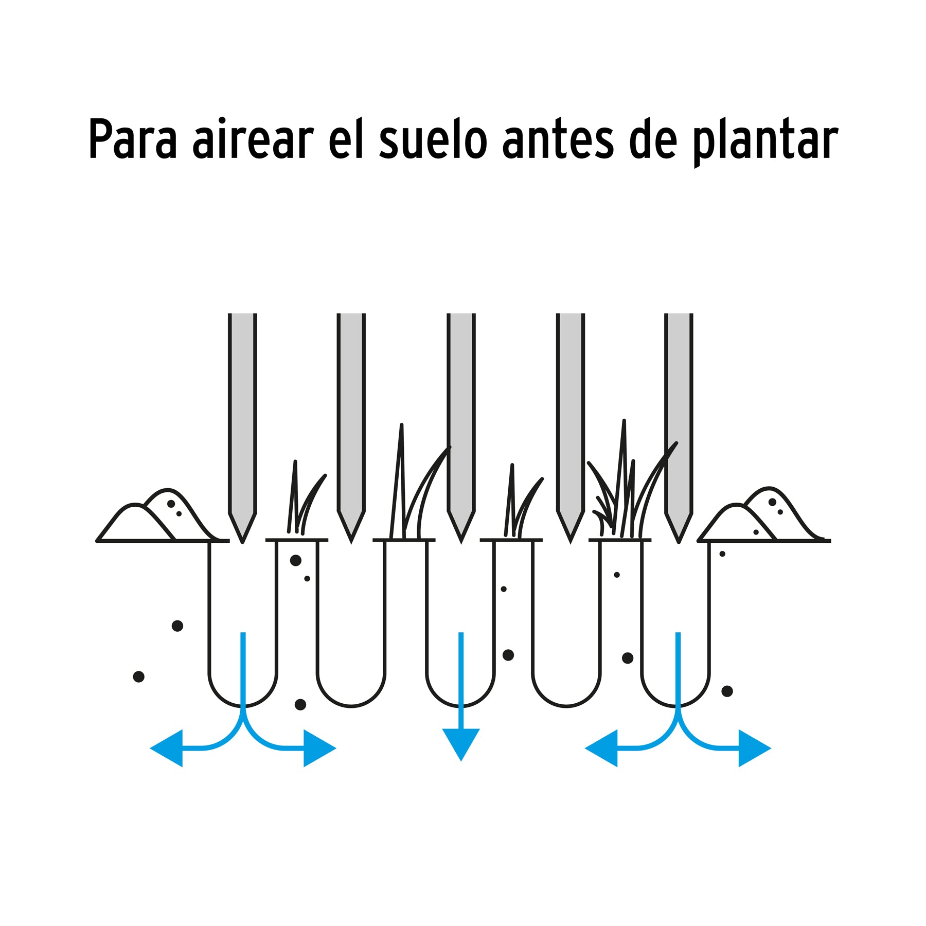 Cultivador forjado, 4 dientes, mango de madera 54", TRUPER