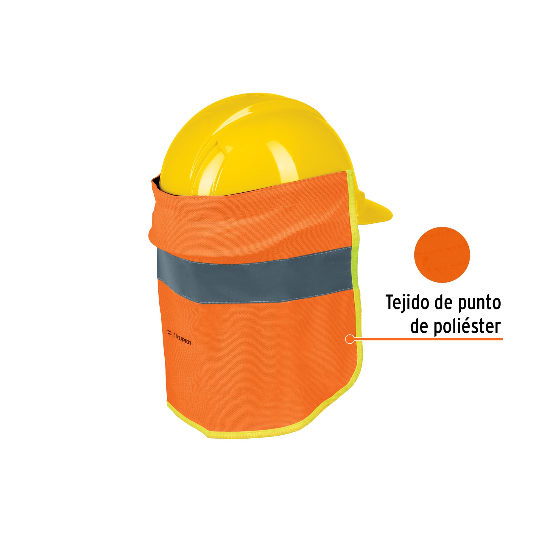 Cubrenuca para casco, naranja con reflejante, TRUPER