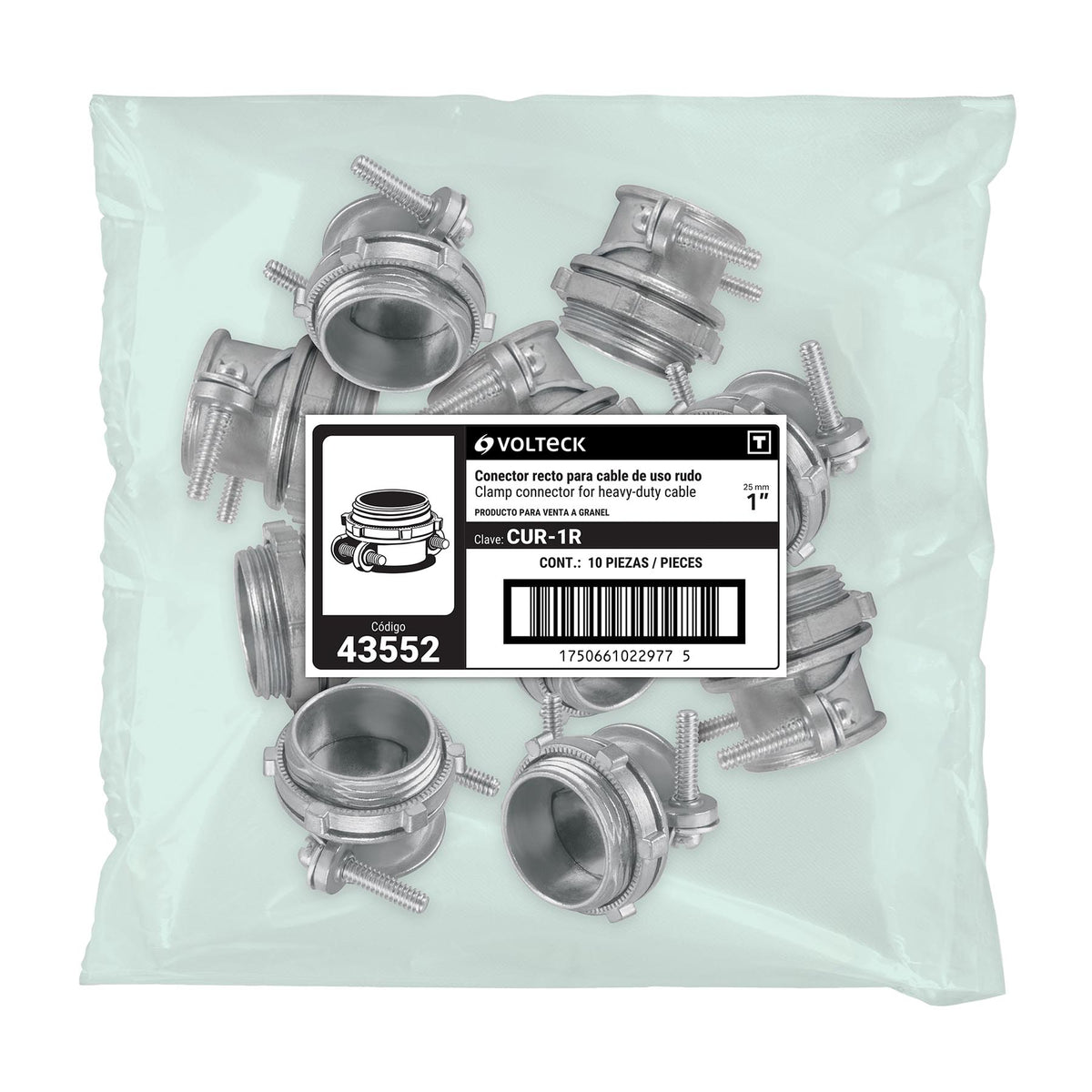 Conector recto 1" para cable de uso rudo, VOLTECK