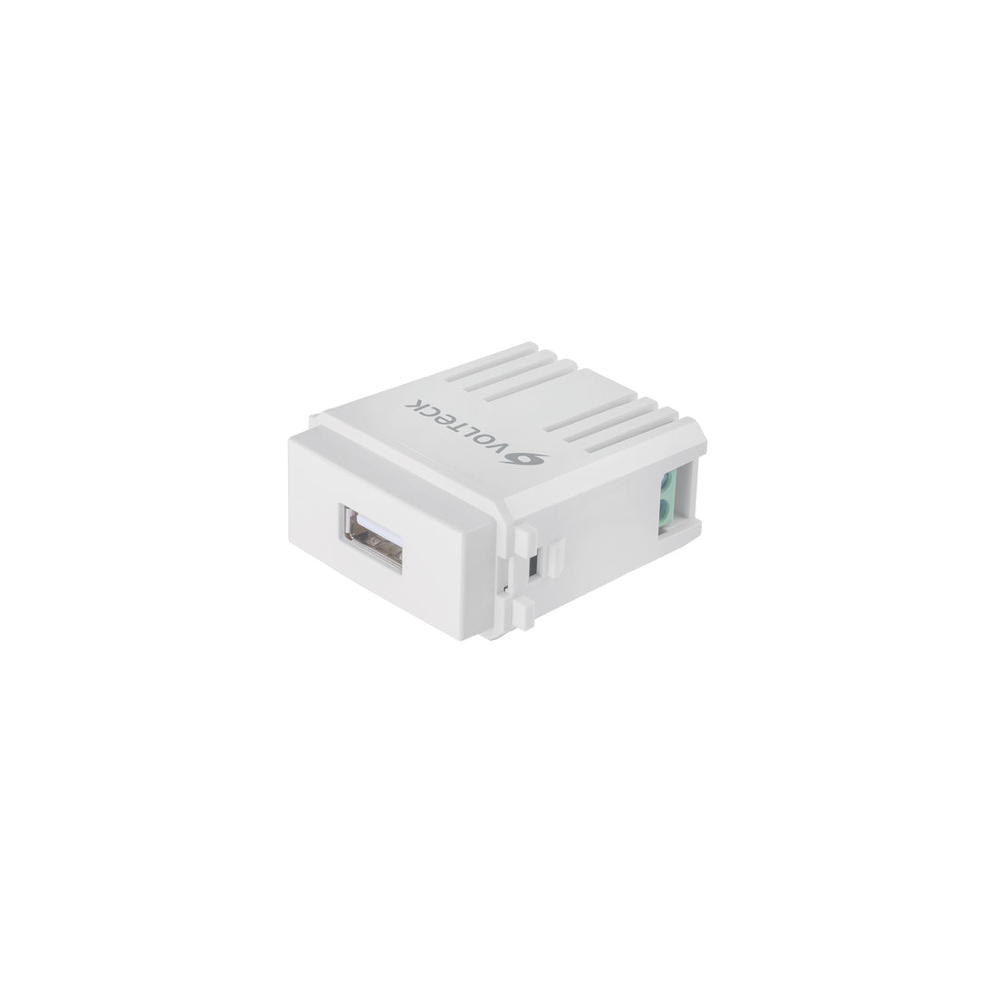 Módulo puerto USB, línea Italiana, color blanco, VOLTECK