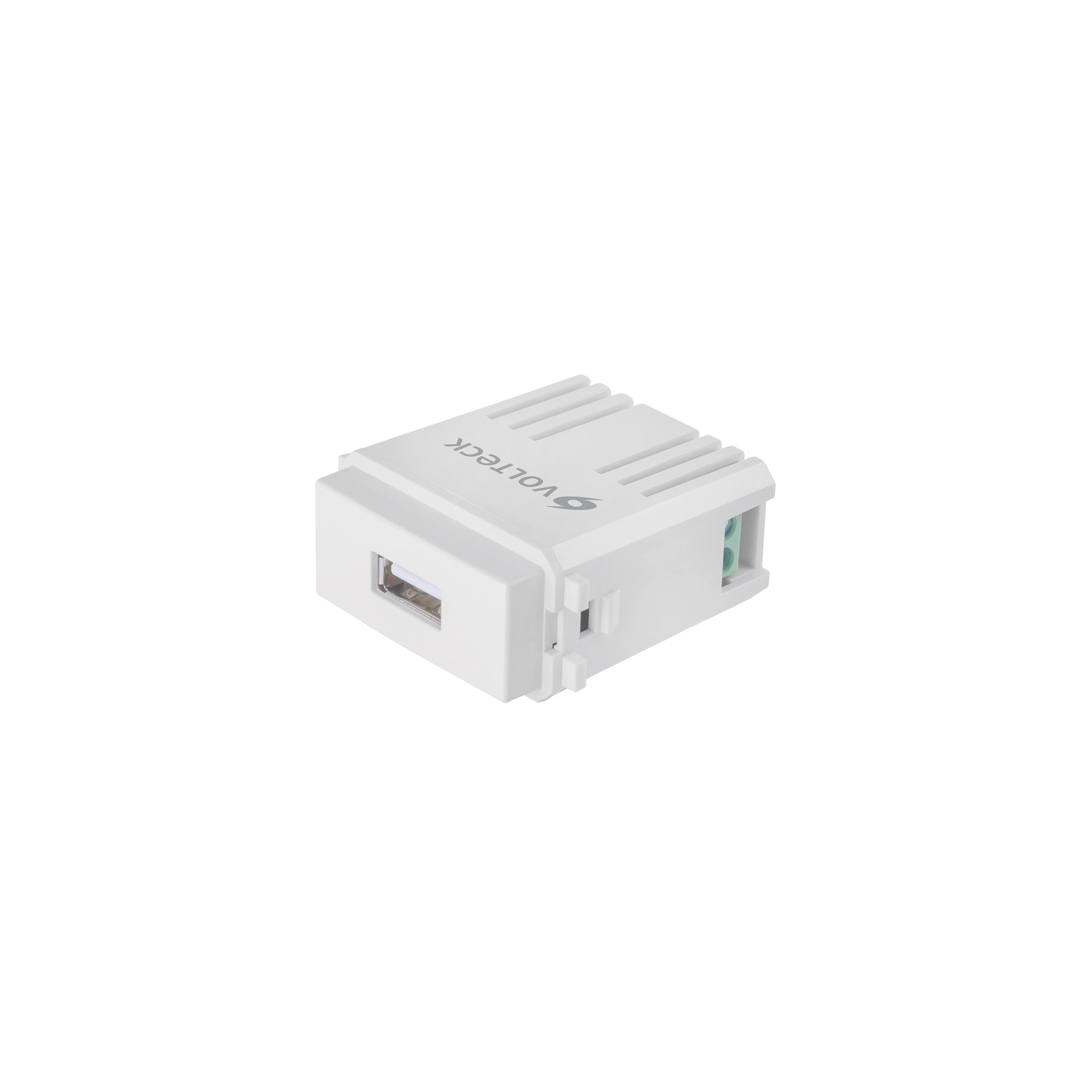 Módulo puerto USB, línea Italiana, color blanco, VOLTECK