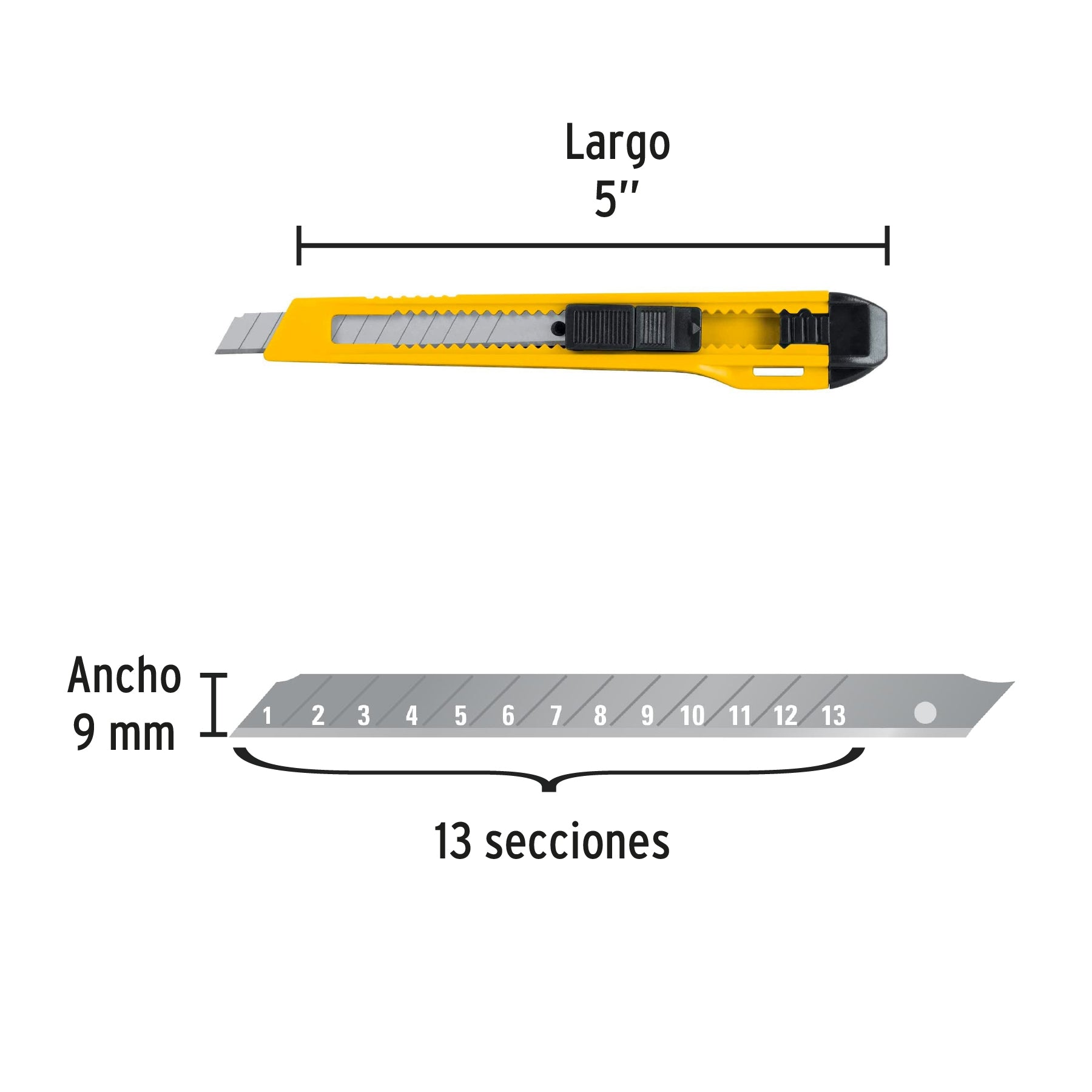 Cutter 9 mm plástico, PRETUL