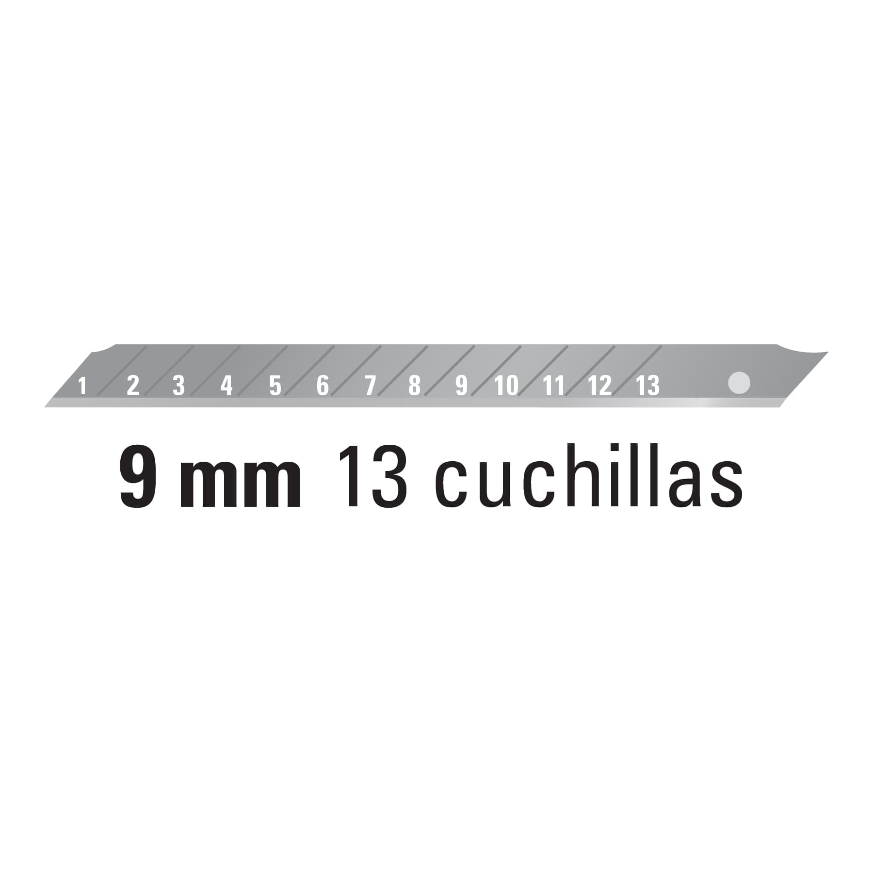 Cutter 9 mm plástico con alma metálica, PRETUL
