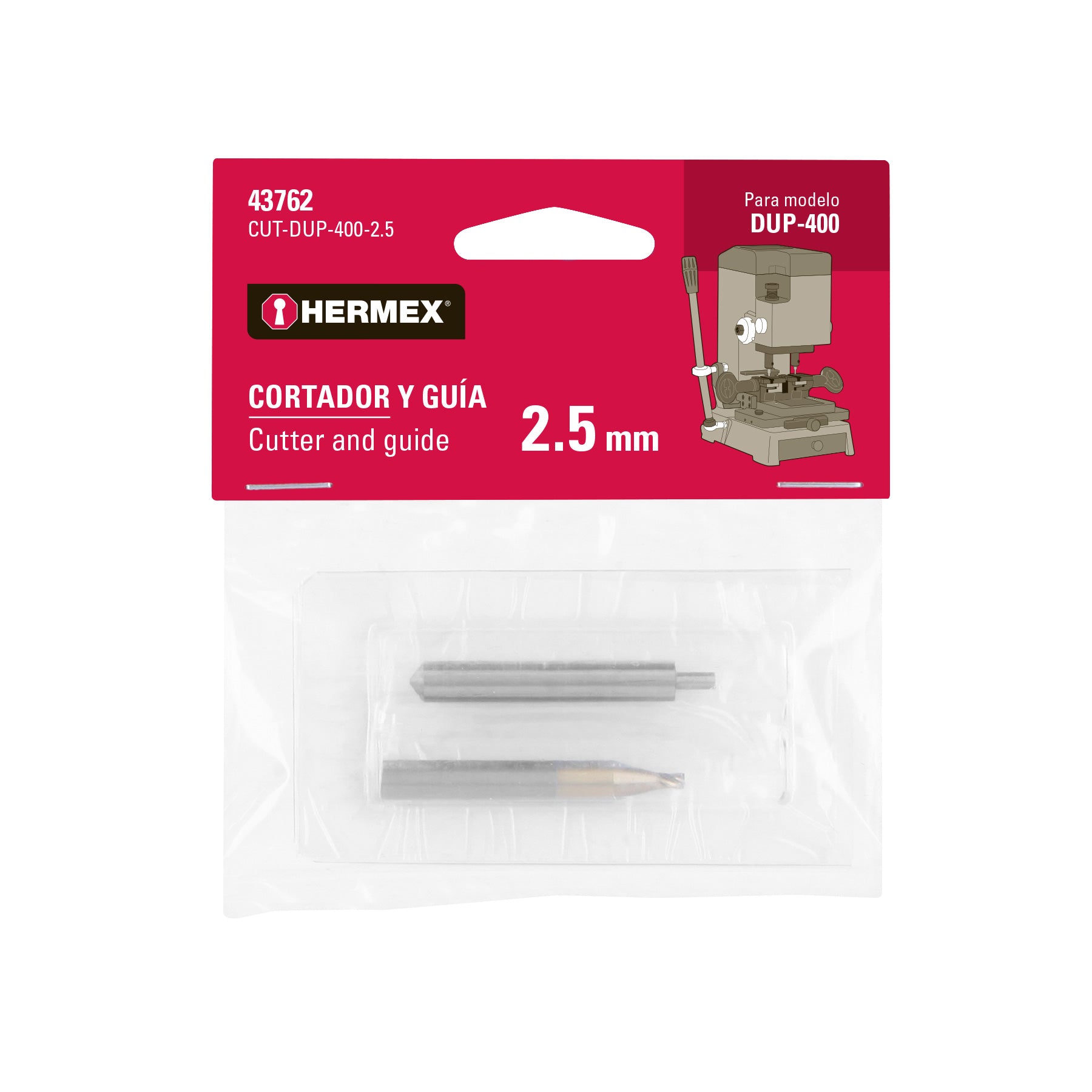 Cortador y guía para DUP-400, 2.5 mm, HERMEX