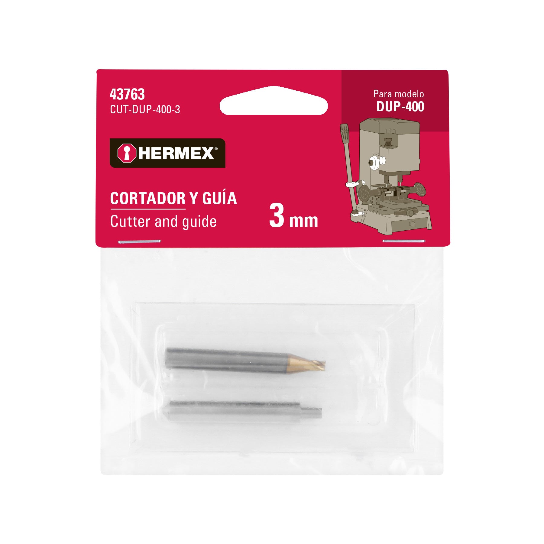 Cortador y guía para DUP-400, 3 mm, HERMEX