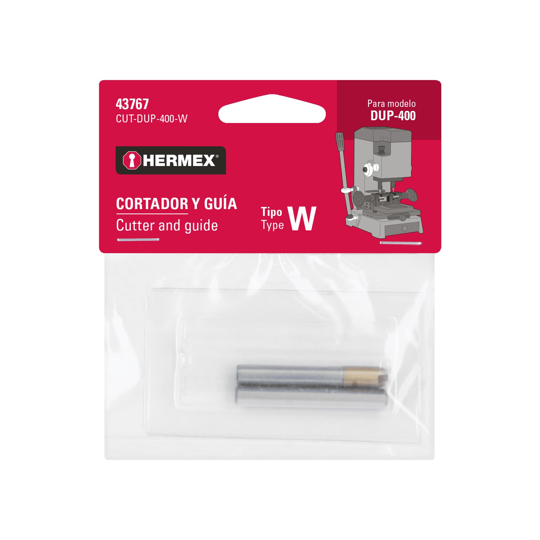 Cortador y guía "W" para DUP-410, HERMEX