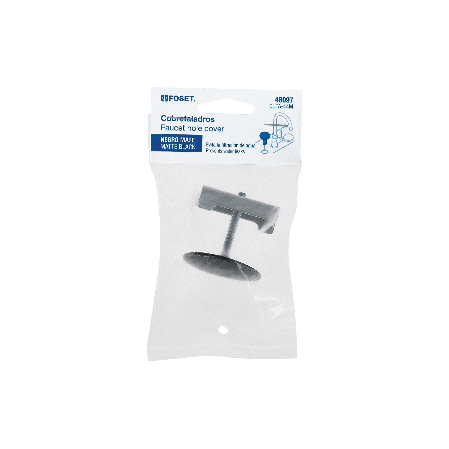 Cubretaladro de acero inoxidable 1-3/4" negro, FOSET