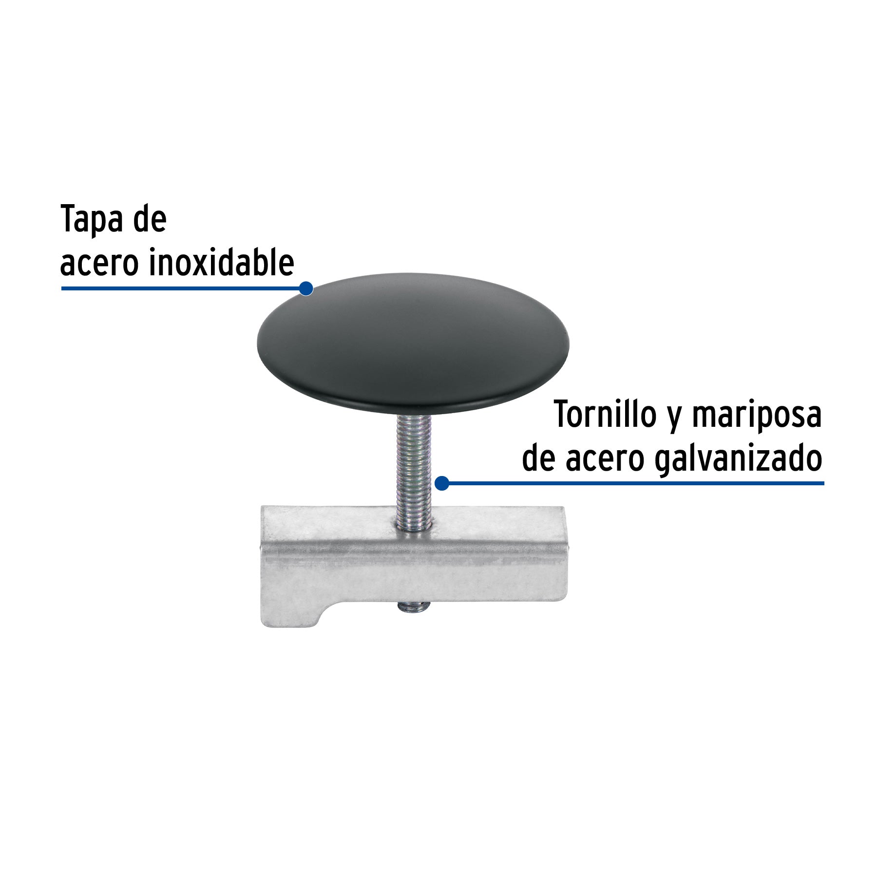 Cubretaladro de acero inoxidable 1-3/4" negro, FOSET