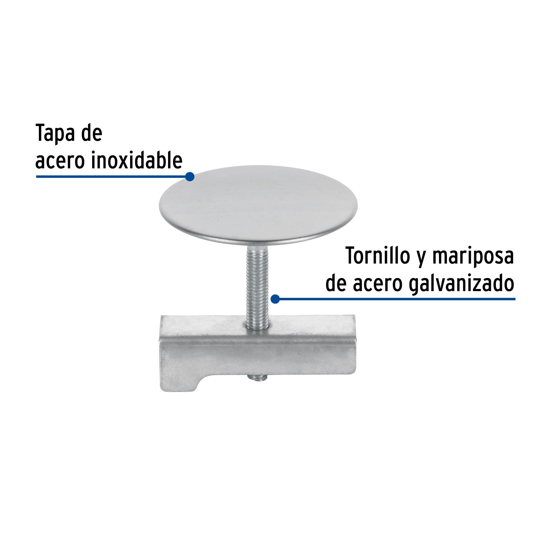 Cubretaladro de acero inoxidable 1-3/4" cromo, FOSET