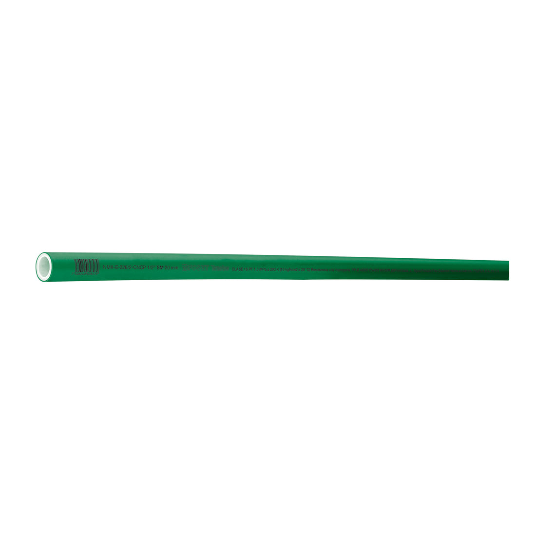 Tubo de 20mm (1/2") PPR hidráulico, 4m, 0.5kg, FOSET