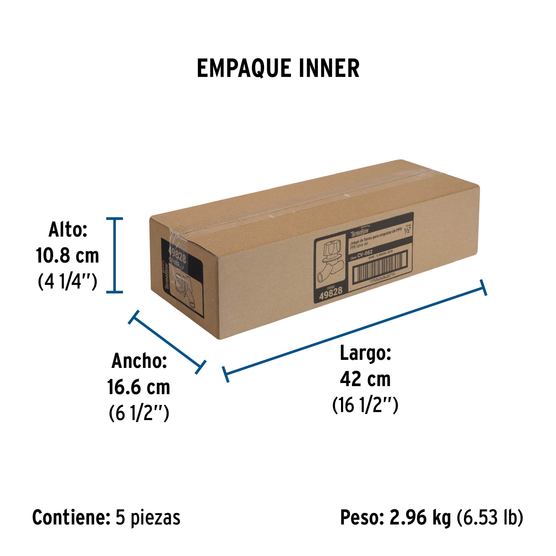 Juego de 2 llaves de empotrar PPR 1/2" con manerales, FOSET - Empaque
