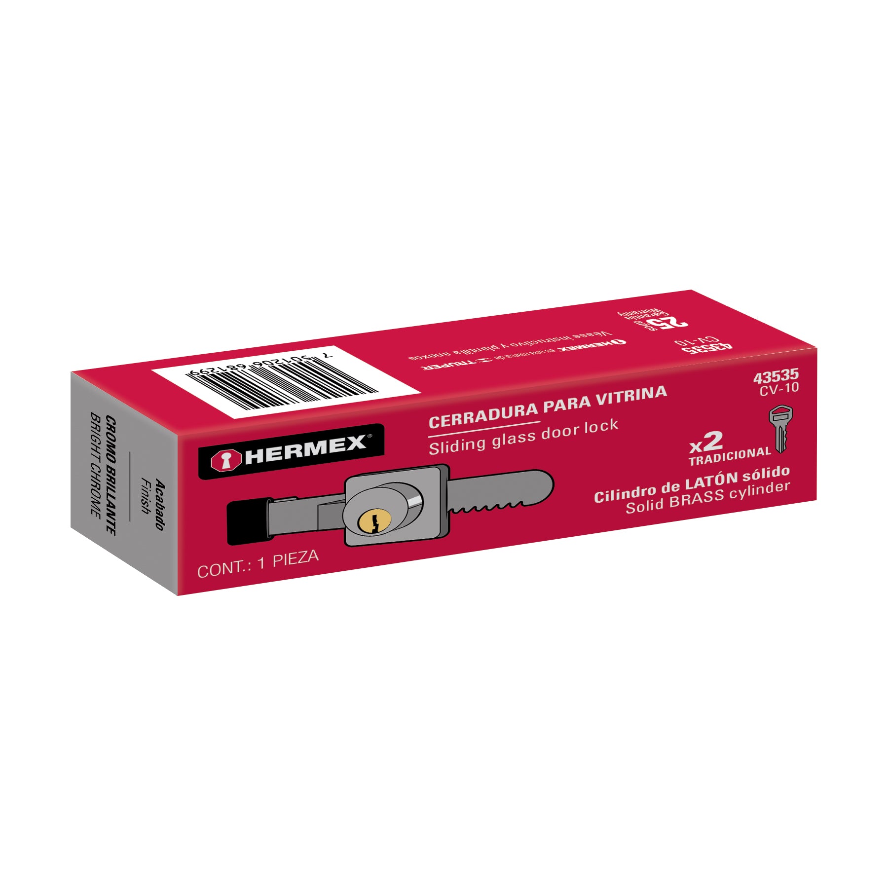 Cerradura para vitrina, HERMEX