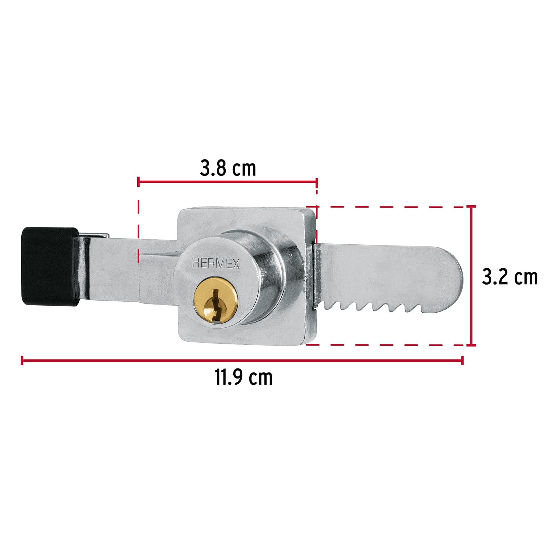 Cerradura para vitrina, HERMEX