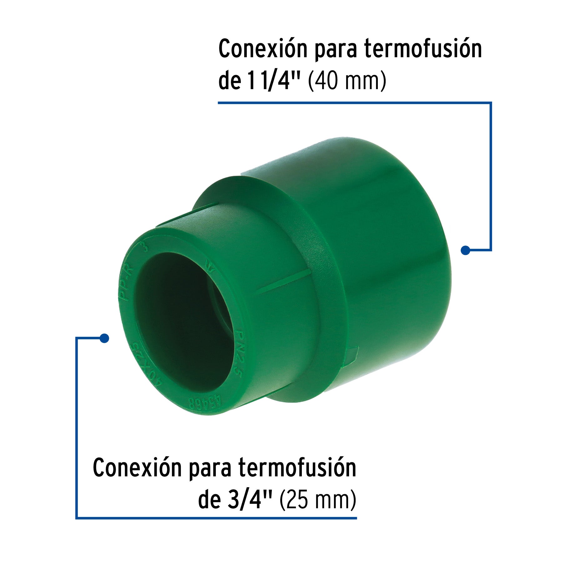 Reducción de PPR 1-1/4" x 3/4", FOSET