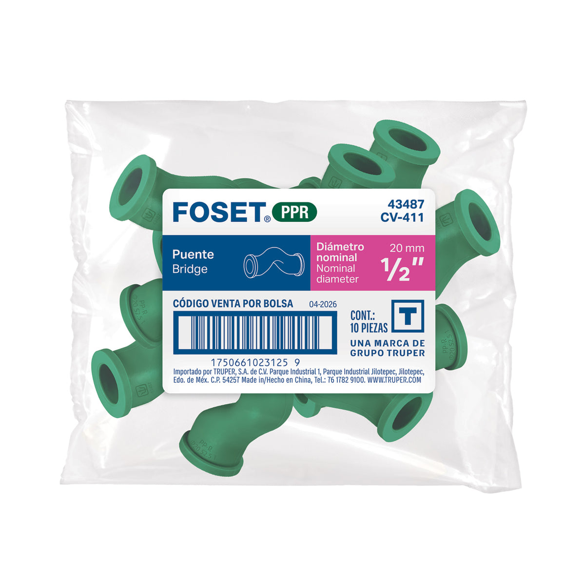 Puente de PPR 1/2" (20 mm), FOSET