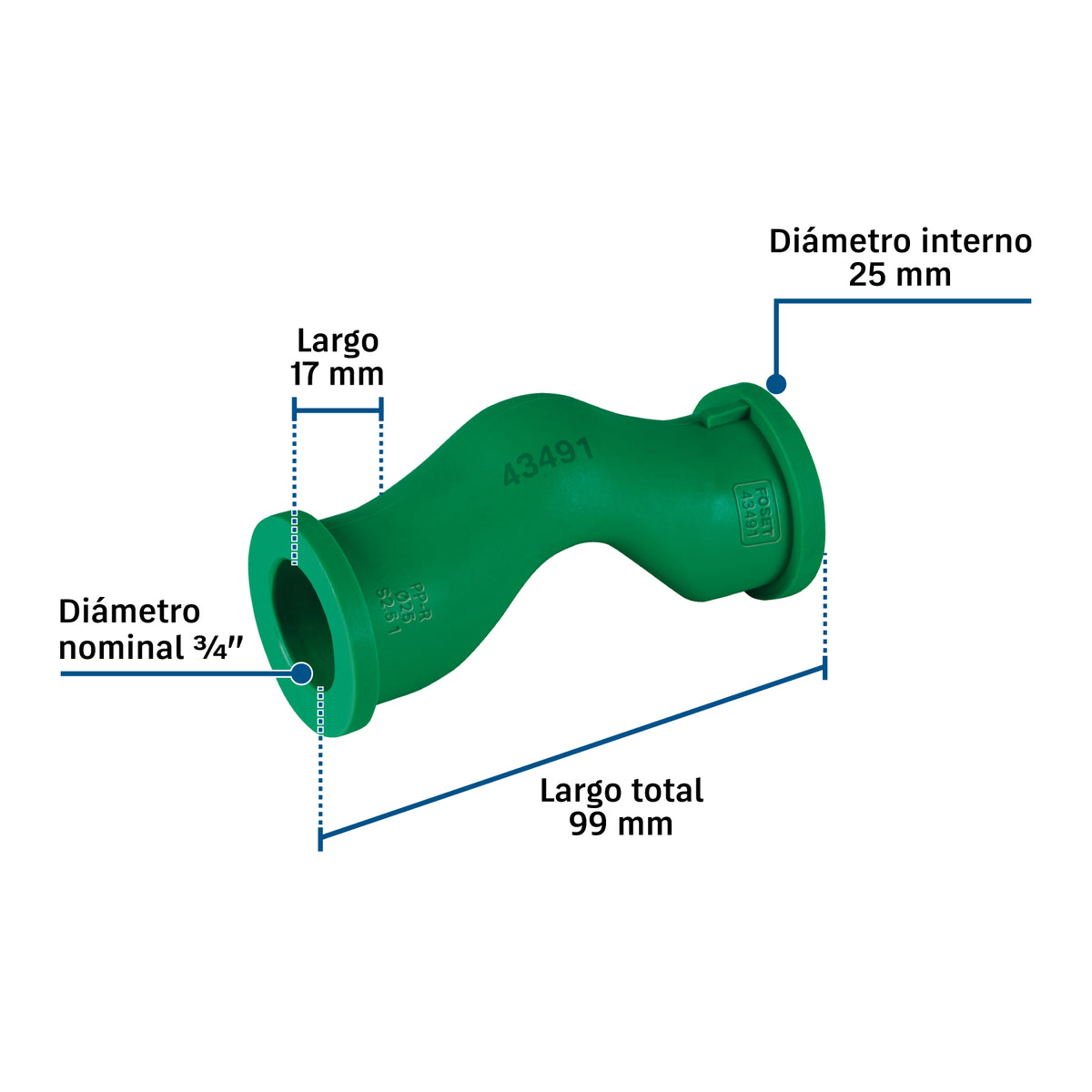 Puente de PPR 3/4" (25 mm), FOSET