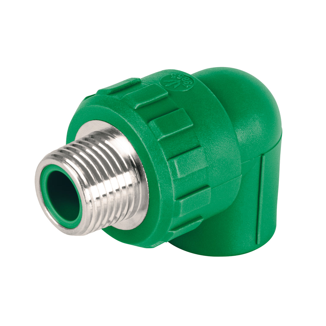 Codo 90° PPR, 1/2", rosca macho con inserto metálico, FOSET