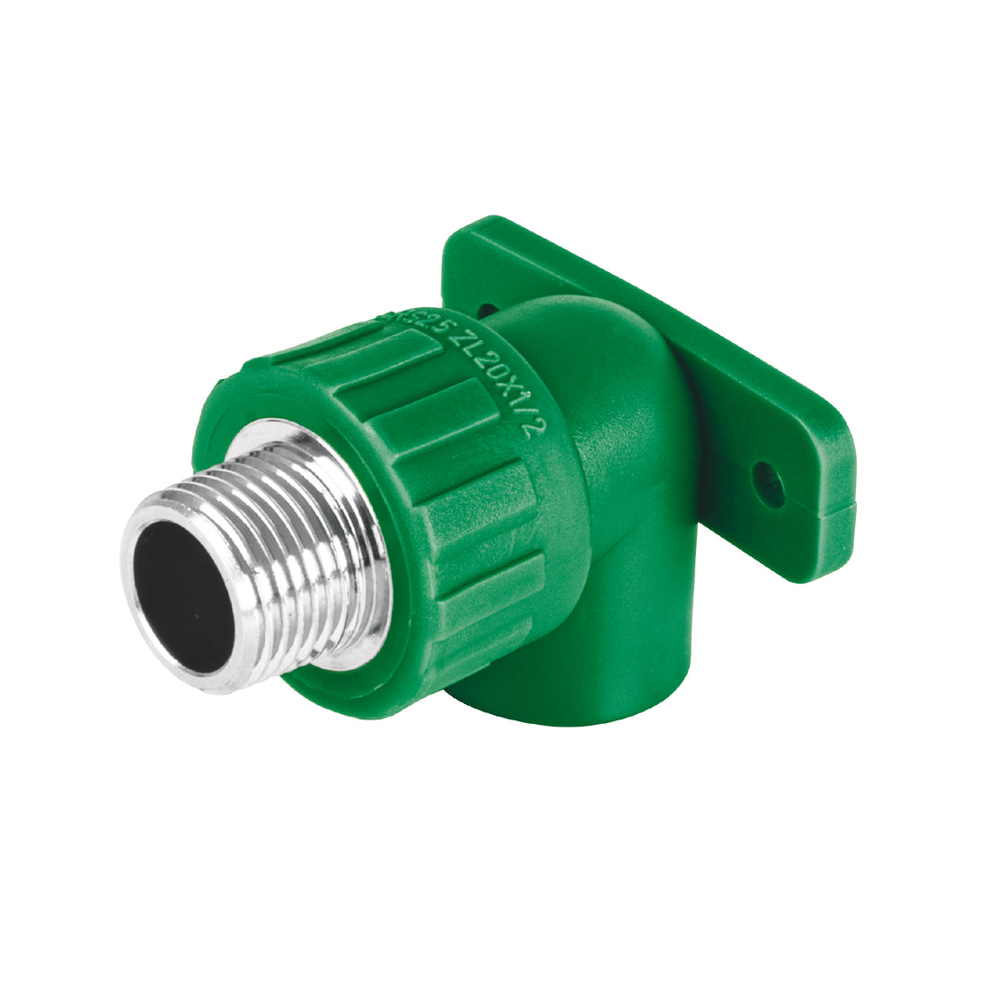 Codo oreja 90° PPR, 1/2", macho con inserto metálico, FOSET