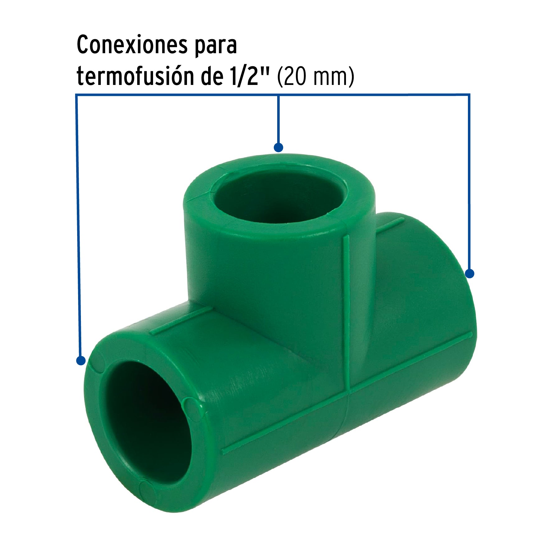 Tee sencilla de PPR 1/2", FOSET