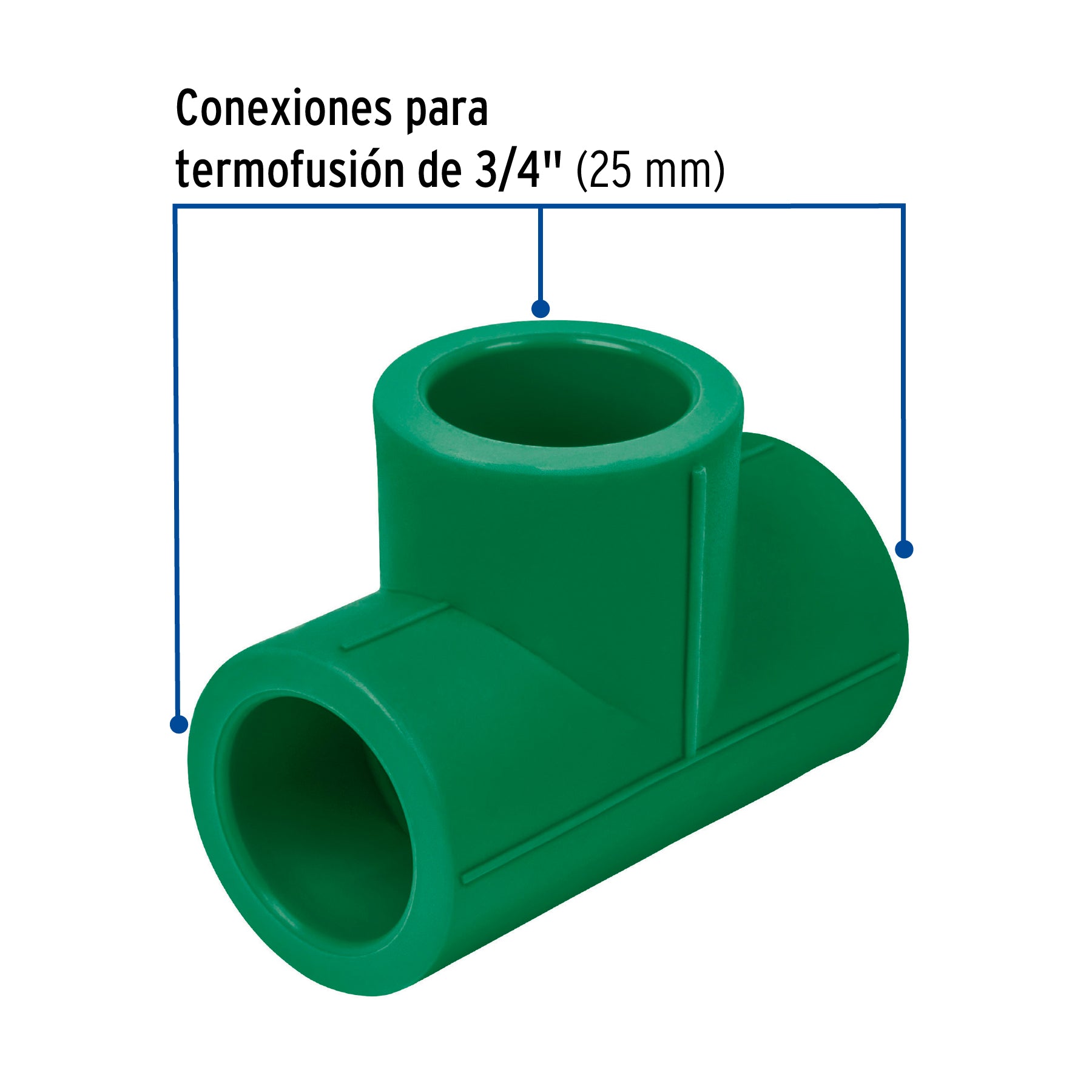 Tee sencilla de PPR 3/4", FOSET