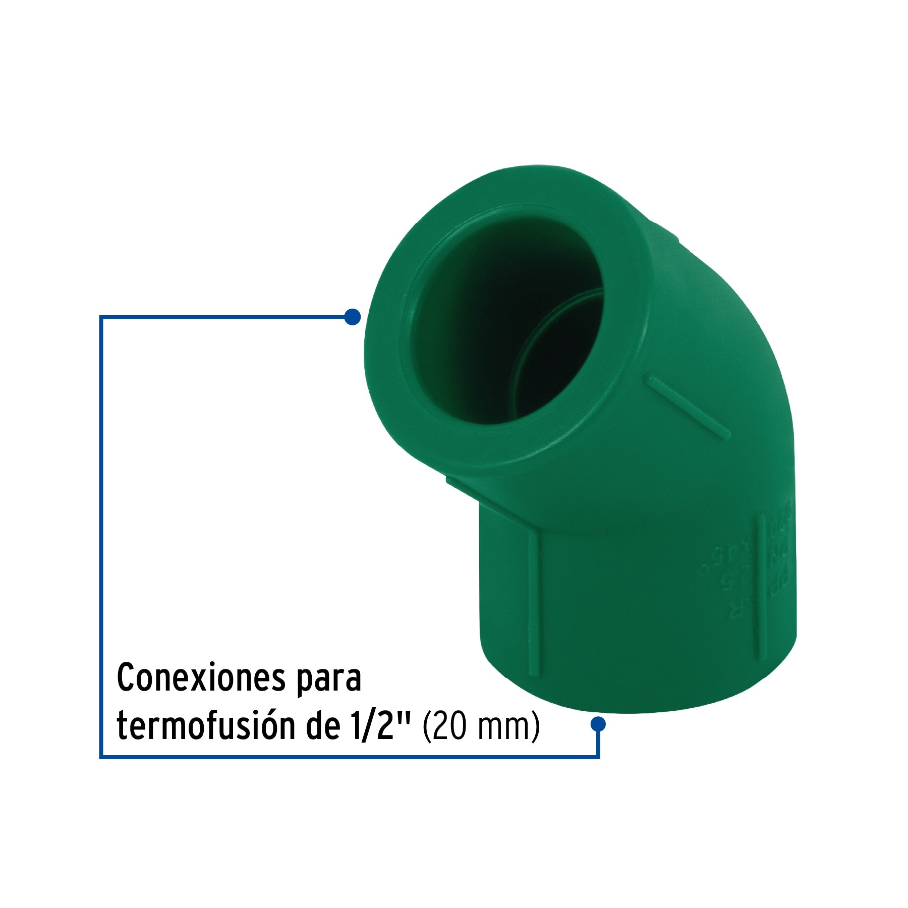 Codo 45° de PPR, 1/2" (20mm), FOSET