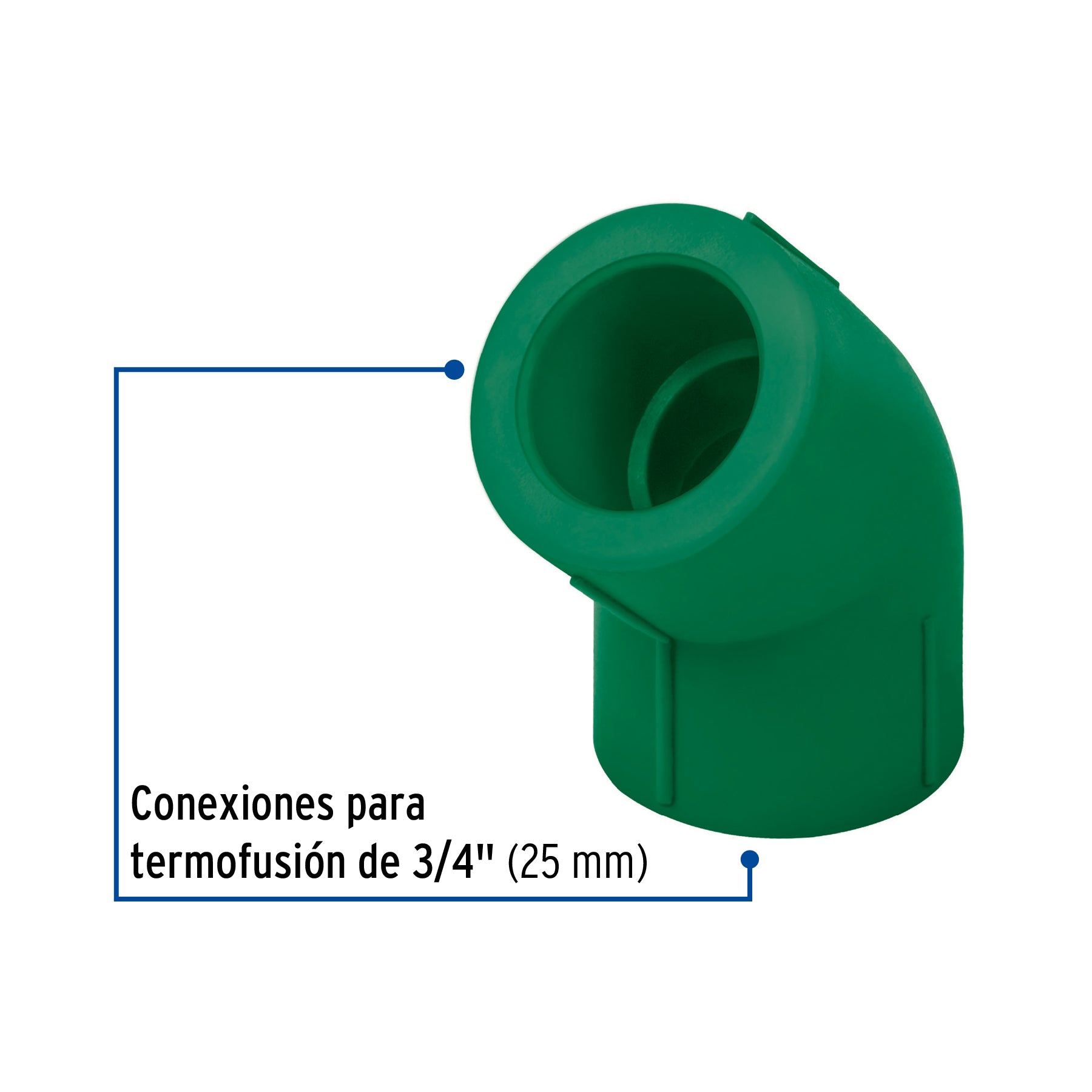 Codo 45° de PPR, 3/4" (25mm), FOSET