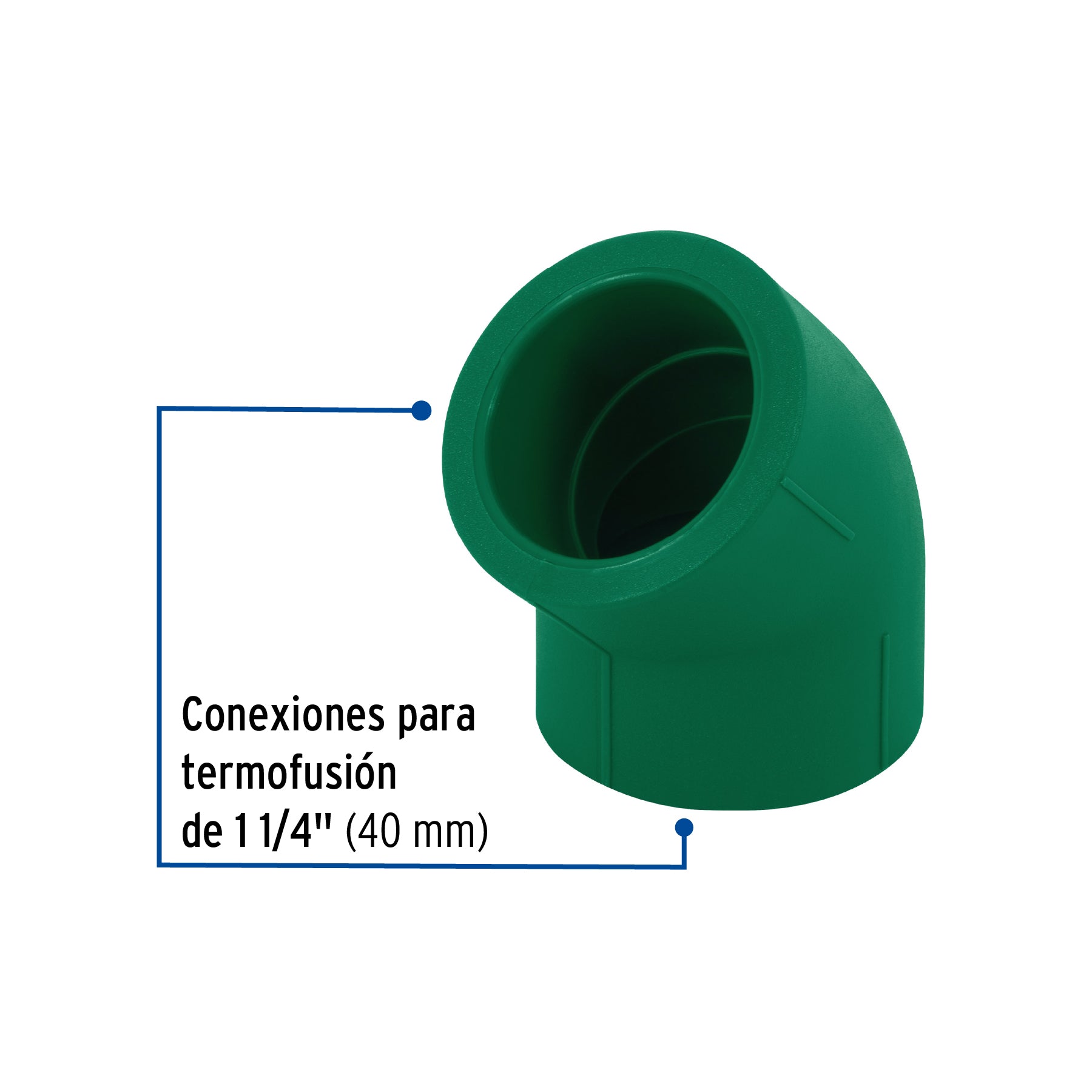 Codo 45° de PPR, 1-1/4" (40mm), FOSET