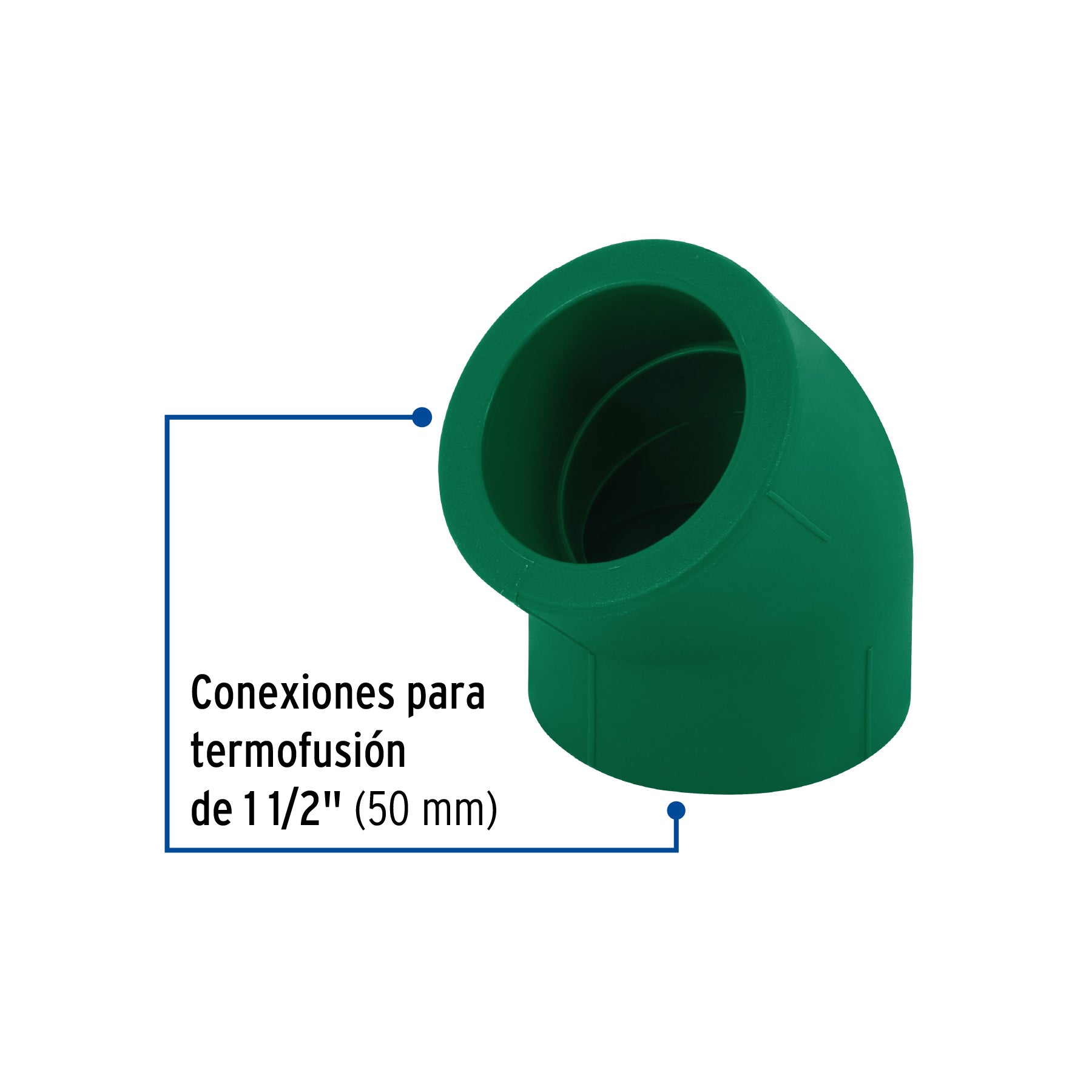Codo 45° de PPR, 1-1/2" (50mm), FOSET